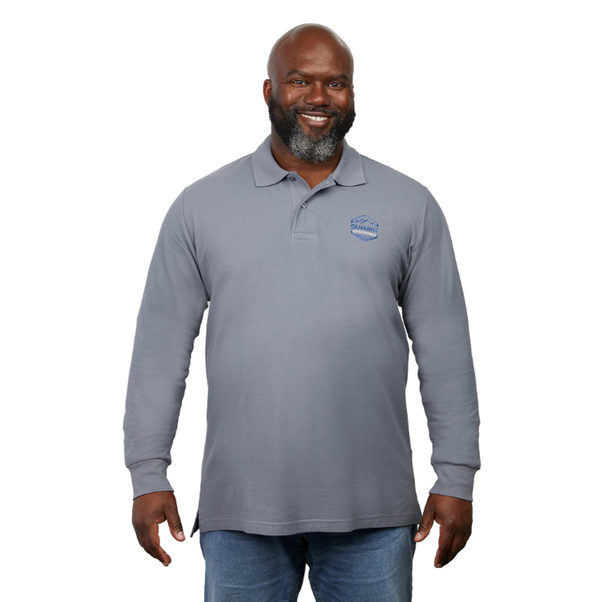 TRIMARK MEN'S PALO LONG SLEEVE 100% COTTON PIQUE POLO SHIRT