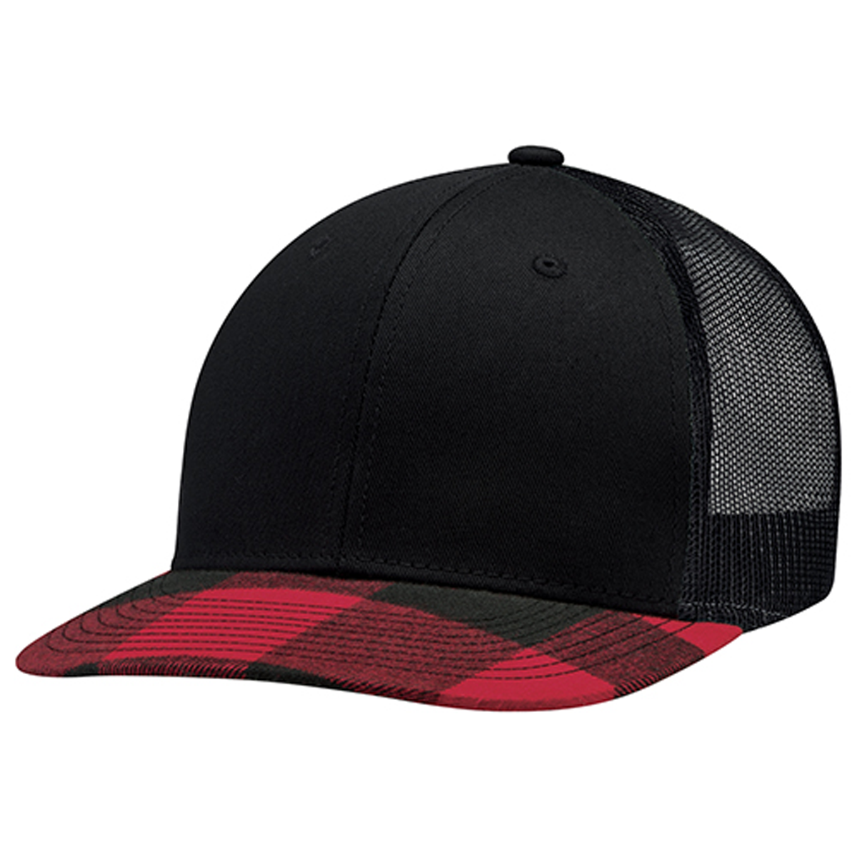 AJM 6-PANEL POLYCOTTON LUMBERJACK BILL ADJUSTABLE HAT