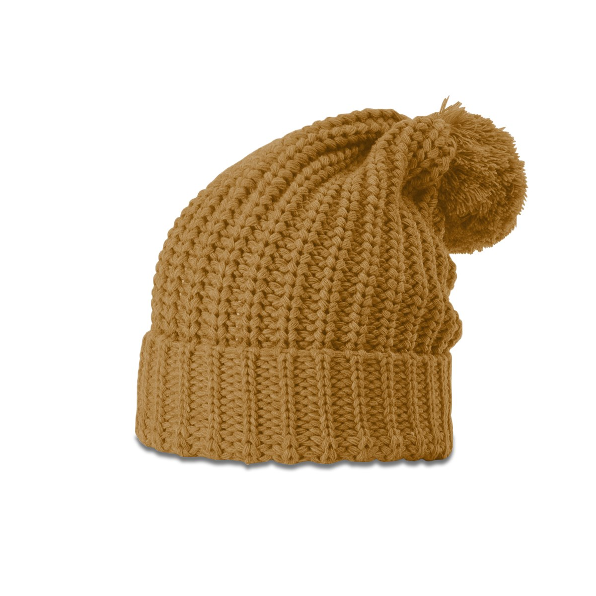 RICHARDSON CHUNK CABLE KNIT BEANIER WITH CUFF & POM