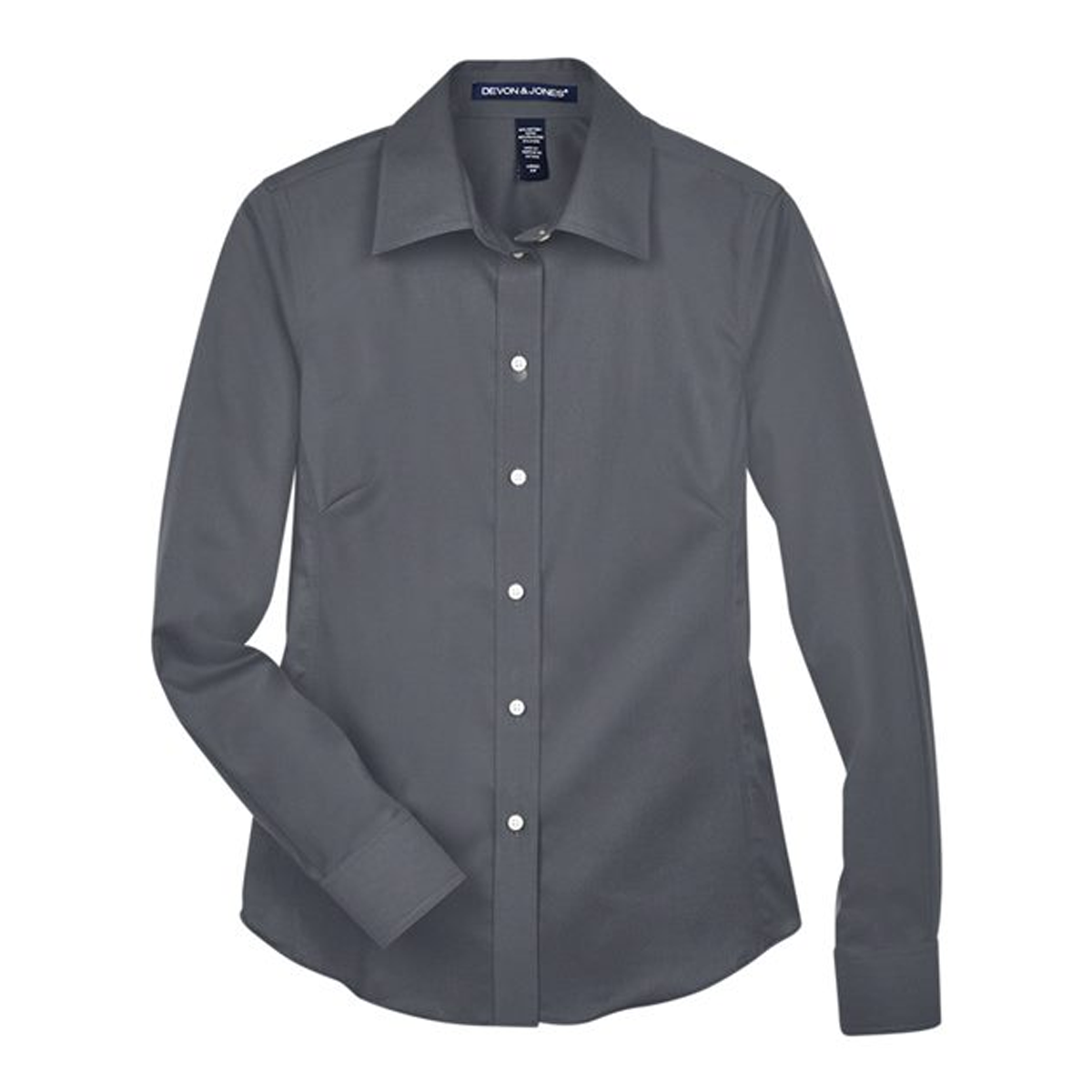 DEVON & JONES LADIES CROWN COLLECTION SOLID STRETCH TWILL WOVEN DRESS SHIRT