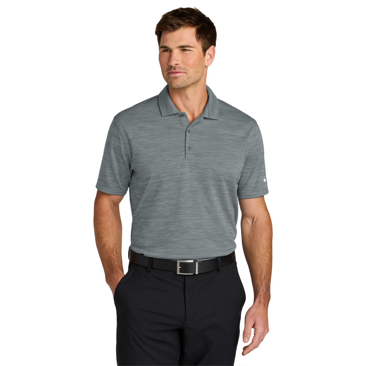 NIKE MEN'S DRI-FIT STRIATED POLO SHIRT