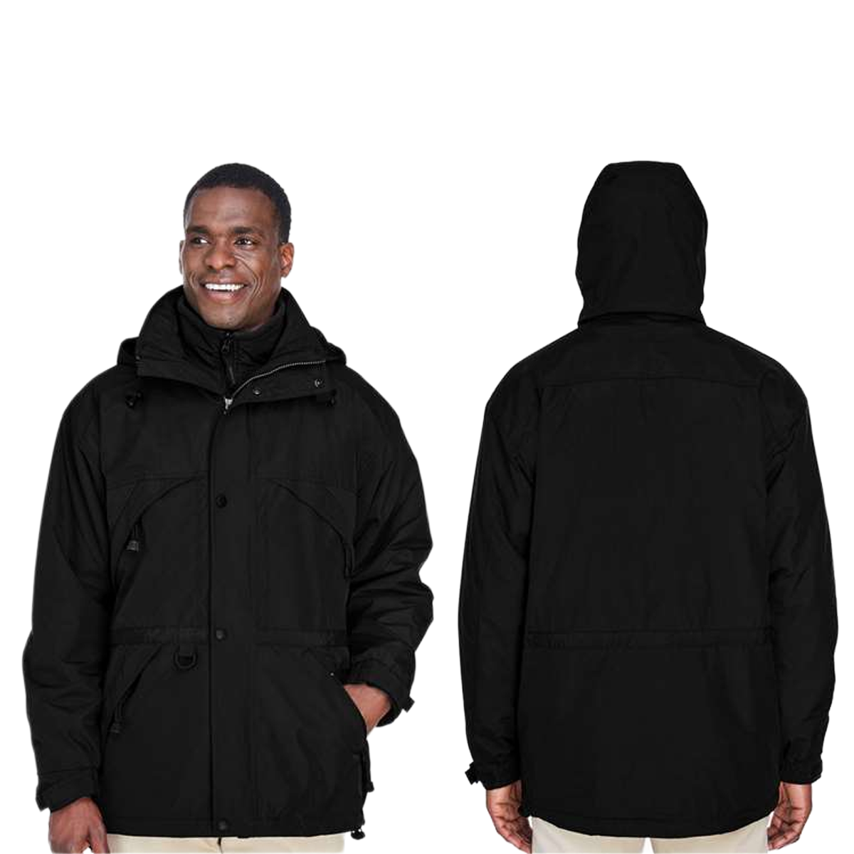 NORTH END MEN'S 3-IN-1 PARKA WITH DOBBY TRIM