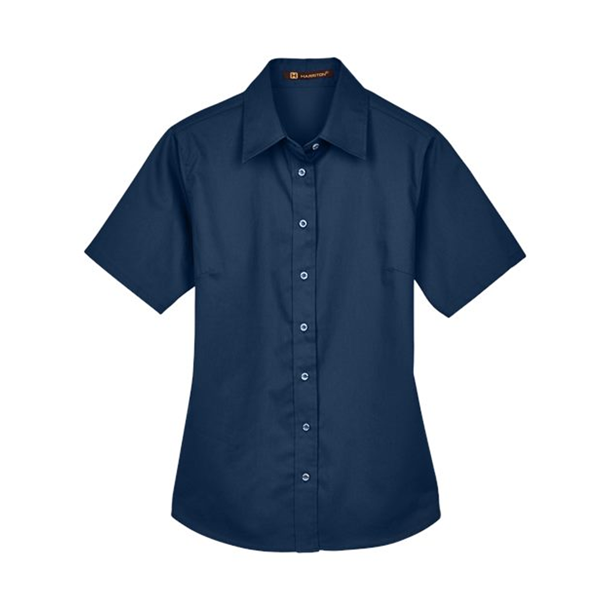 HARRITON LADIES EASY BLEND SHORT SLEEVE TWILL DRESS SHIRT WITH STAIN RELEASE