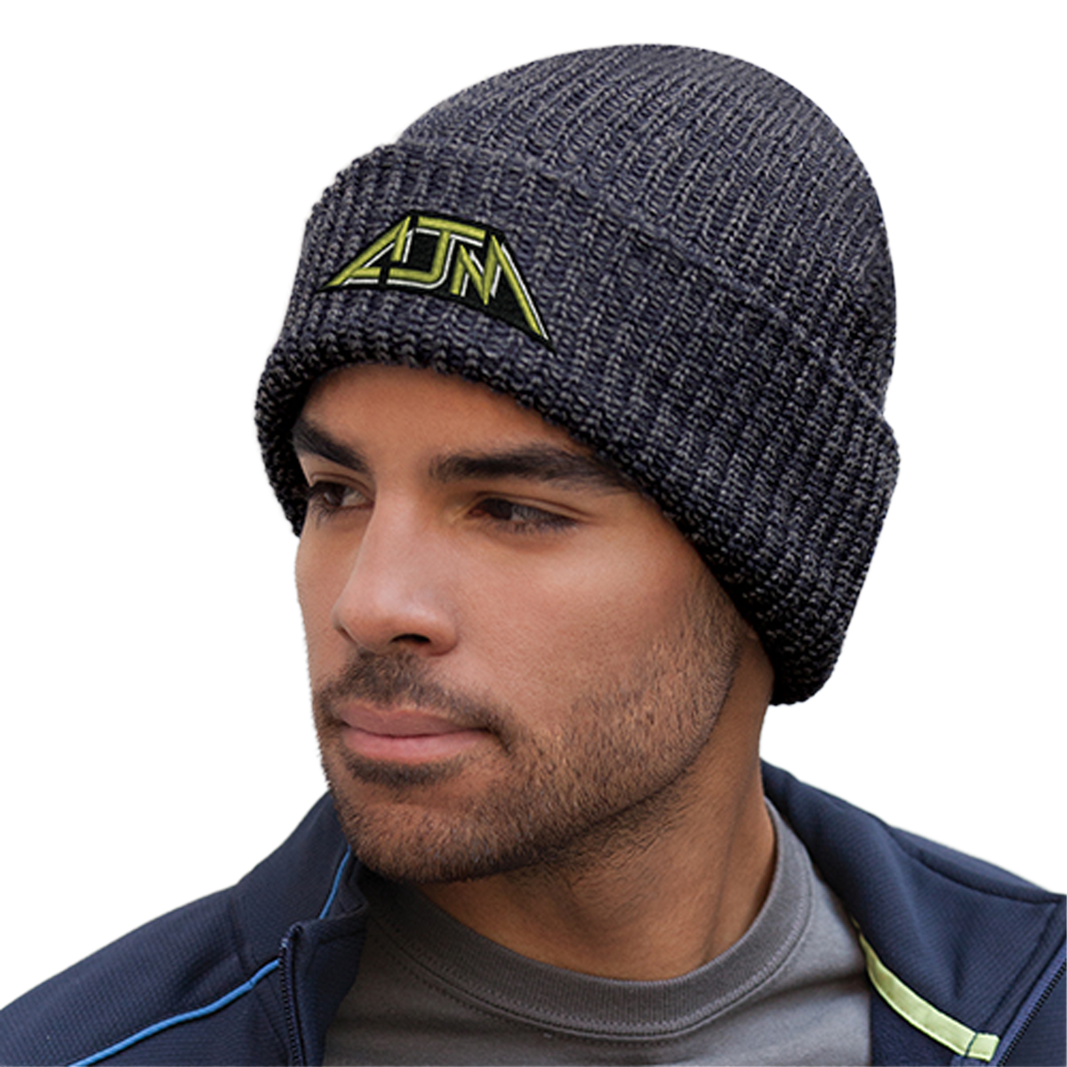 AJM ACRYLIC MARL CHUNKY WAFFLE KNIT CUFFED TOQUE