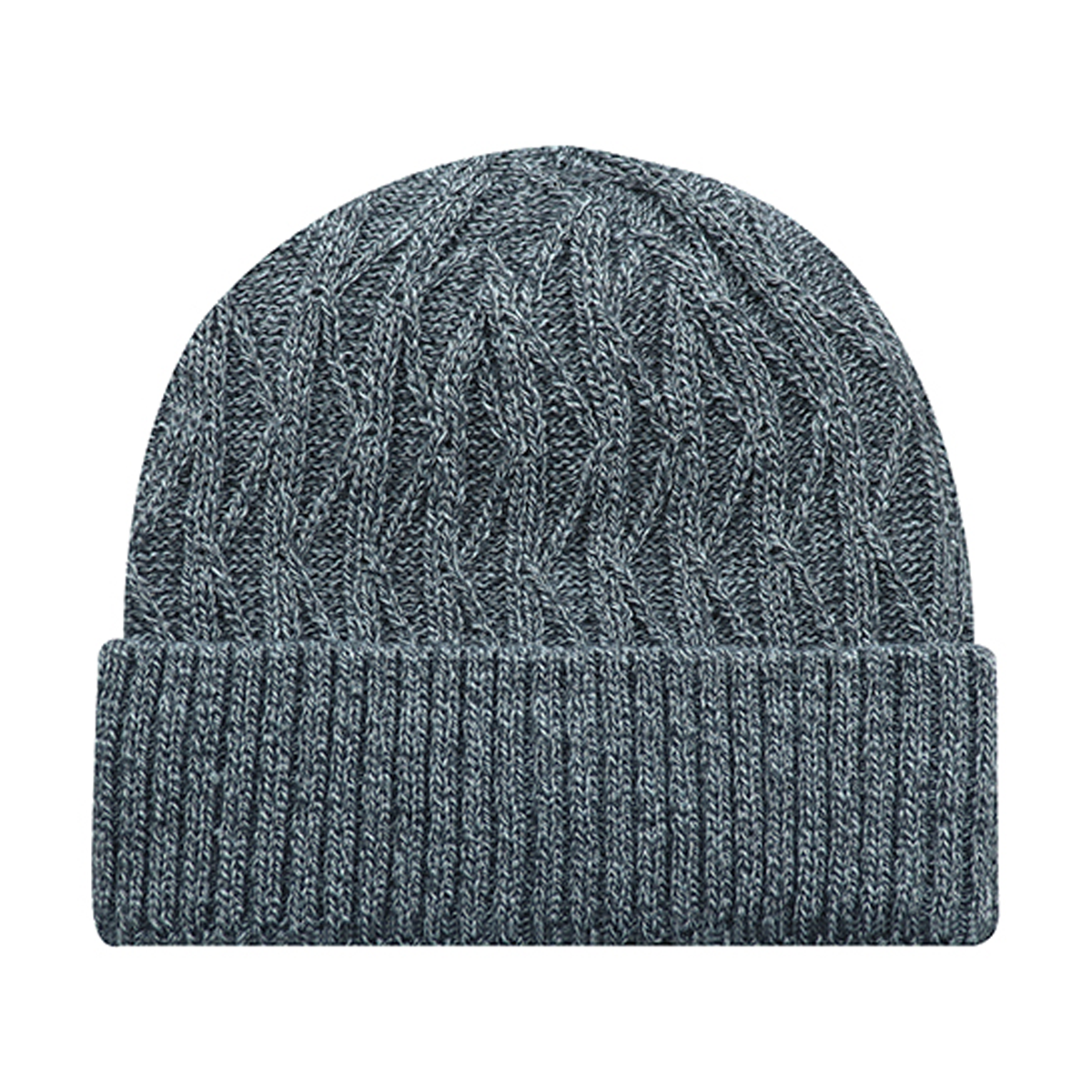 AJM ACRYLIC FISHERMAN STYLE JACQUARD CABLE KNIT CUFFED TOQUE