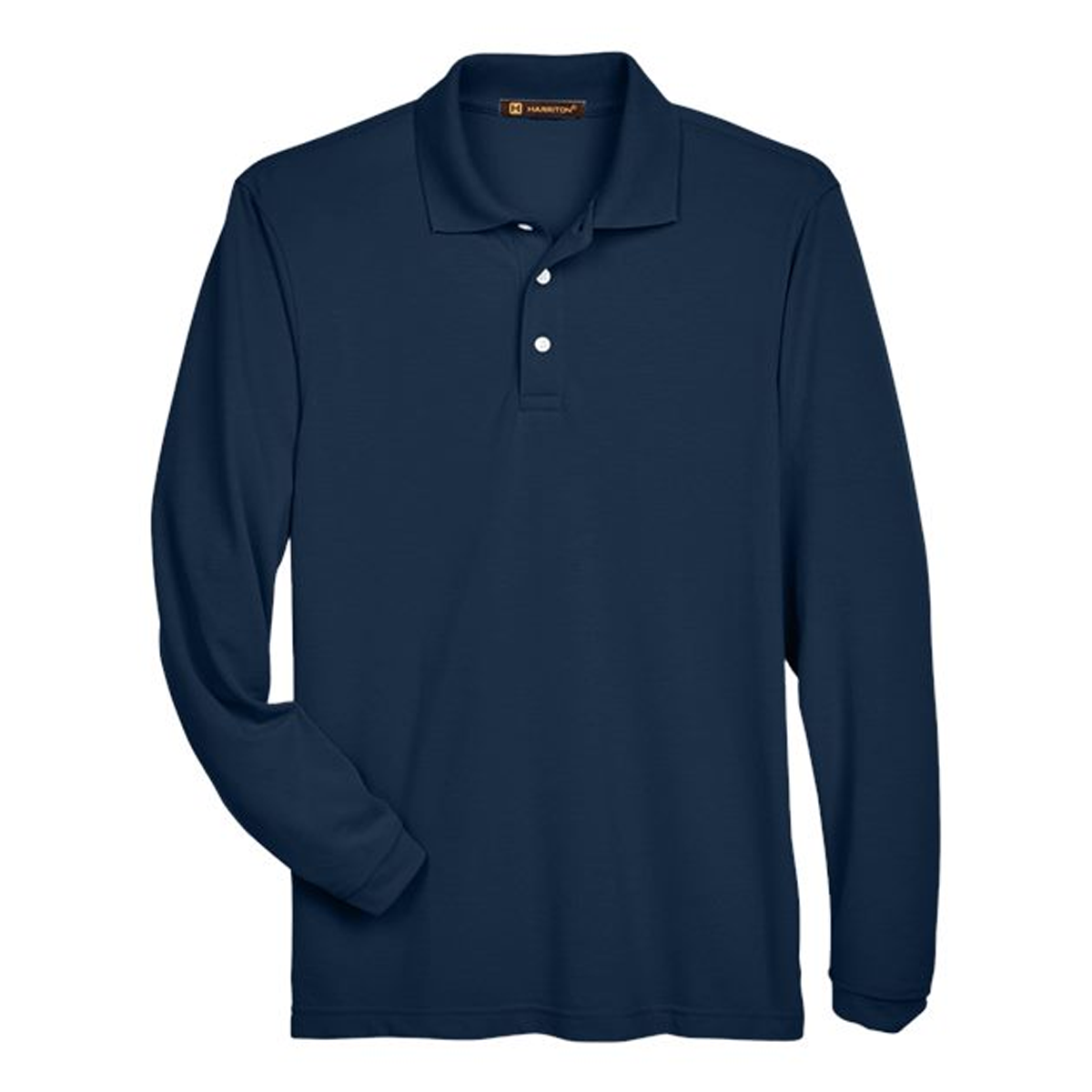 HARRITON MEN'S EASY BLEND LONG SLEEVE POLO