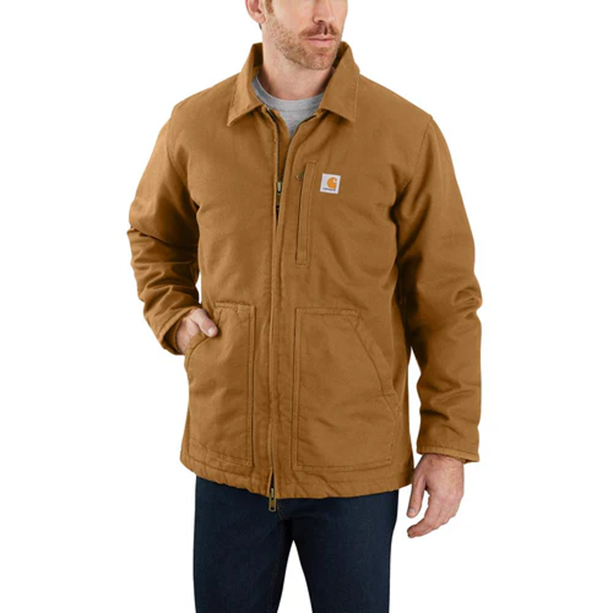 CARHARTT ADULT LOOSE FIT WASHED DUCK SHERPA LINED COAT