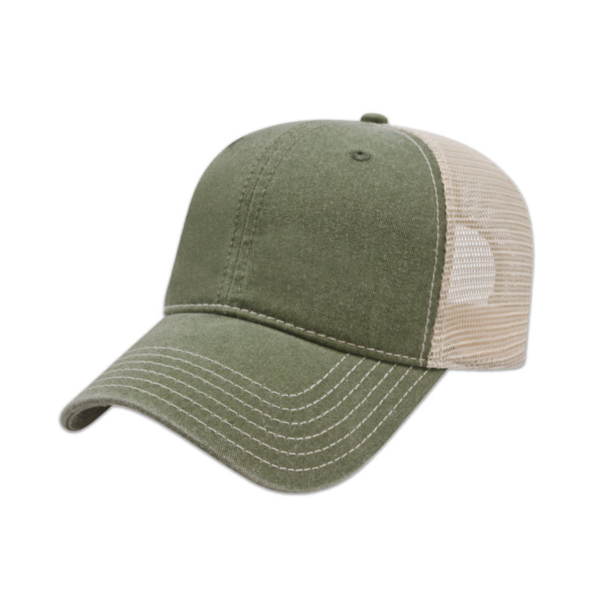 CAP AMERICA LOW PROFILE UNSTRUCTURED WASHED MESH TRUCKER HAT