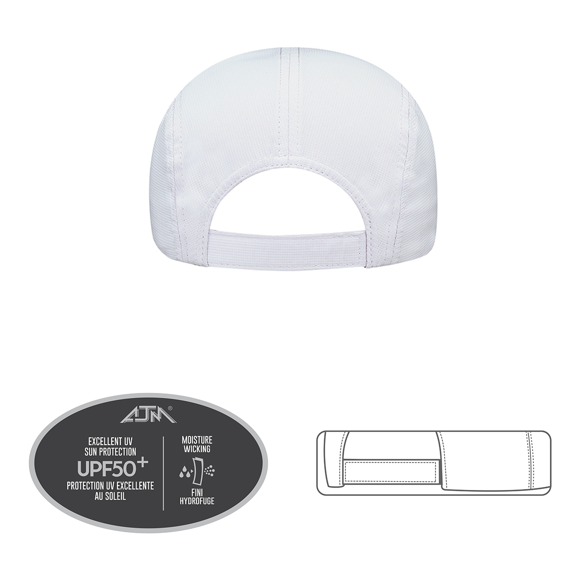 AJM UPF50+ 4-PANEL RACE STYLE WITH COOLON SWEATBAND HAT