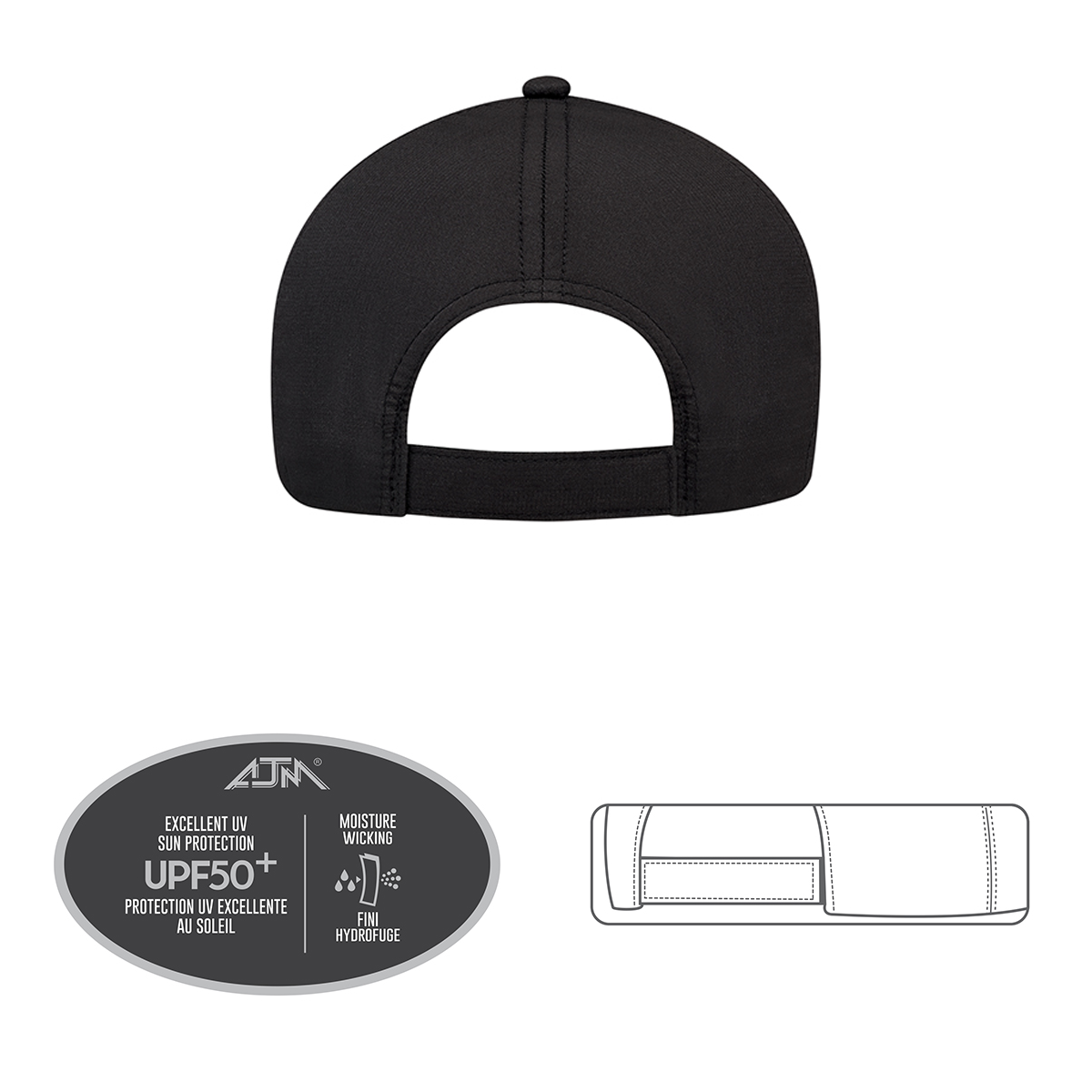 AJM UPF50+ 6-PANEL WITH COOLON SWEATBAND HAT