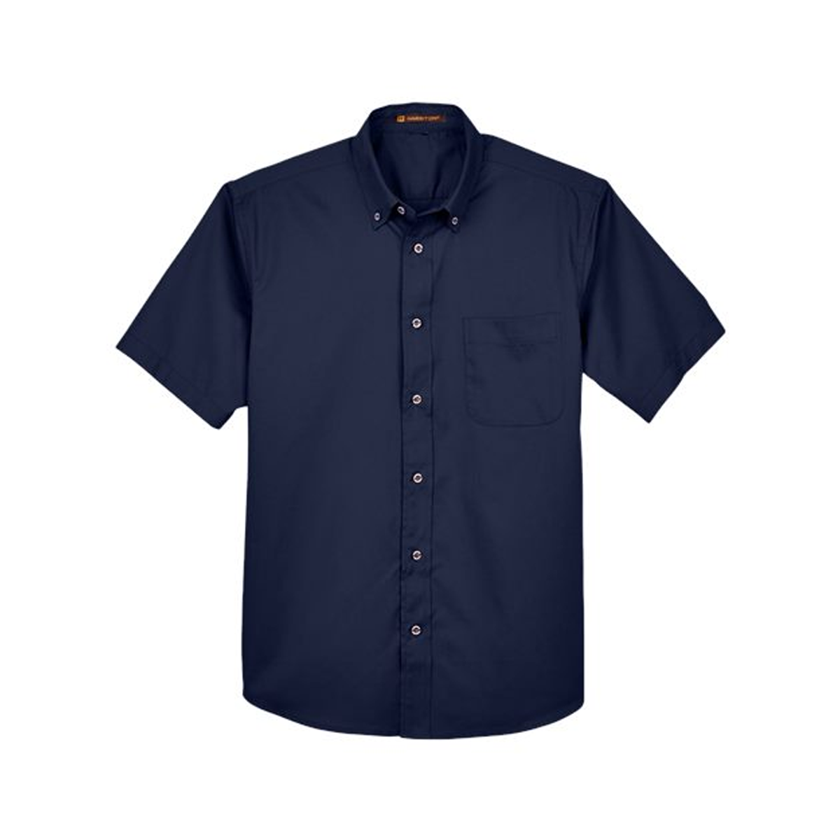 HARRITON MEN'S EASY BLEND SHORT SLEEVE TWILL DRESS SHIRT WITH STAIN RELEASE