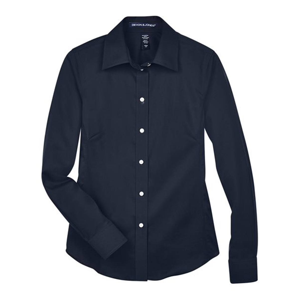 DEVON & JONES LADIES CROWN COLLECTION SOLID STRETCH TWILL WOVEN DRESS SHIRT