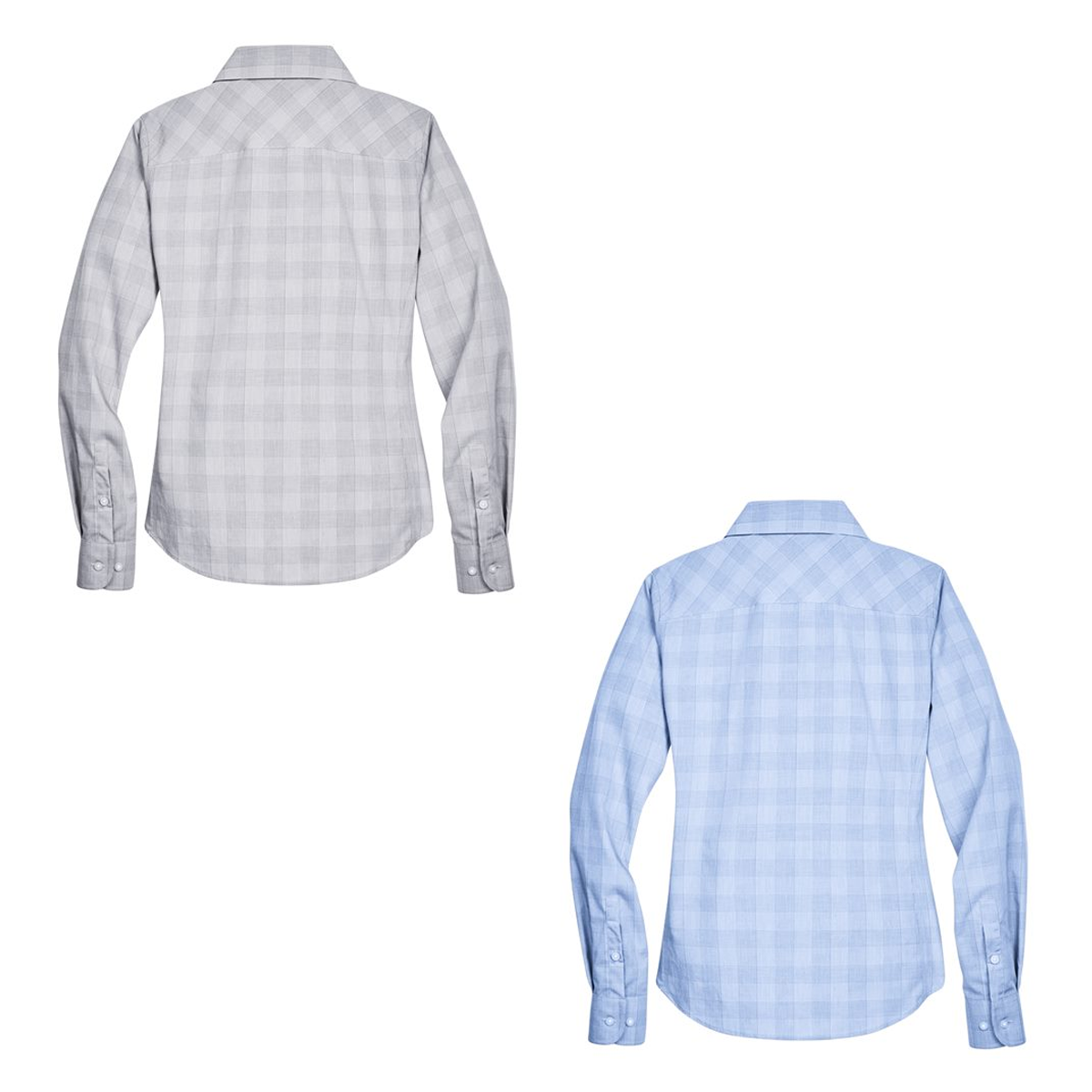 DEVON & JONES LADIES CROWN COLLECTION GLEN PLAID WOVEN DRESS SHIRT