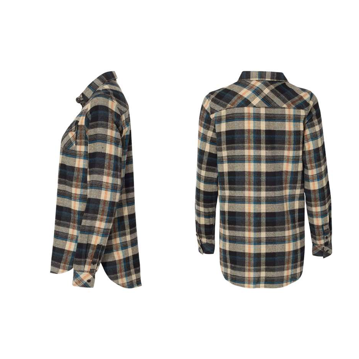 BURNSIDE LADIES YARN-DYED LONG-SLEEVE FLANNEL SHIRT