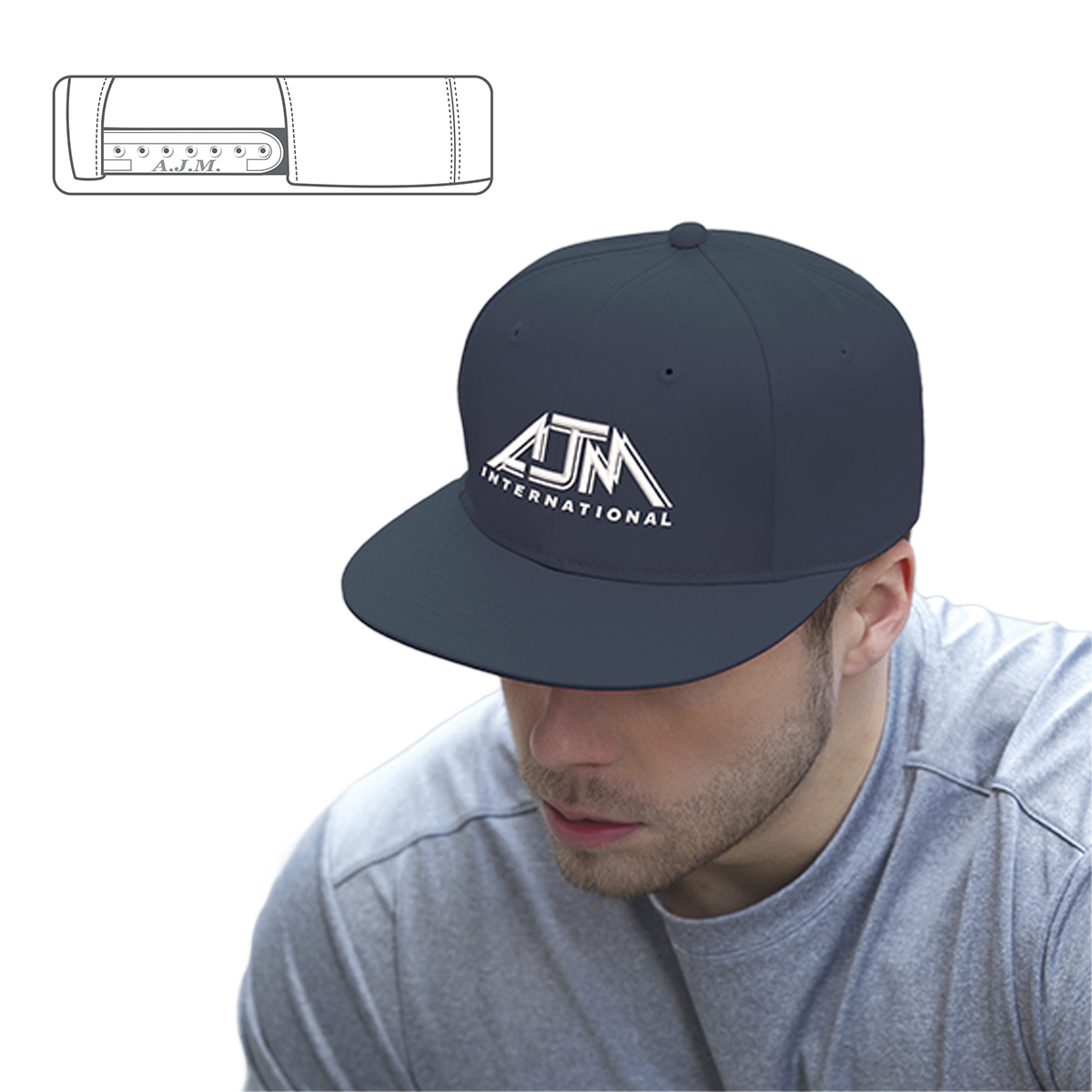 AJM CHINO TWILL ADJUSTABLE FLAT BRIM HAT