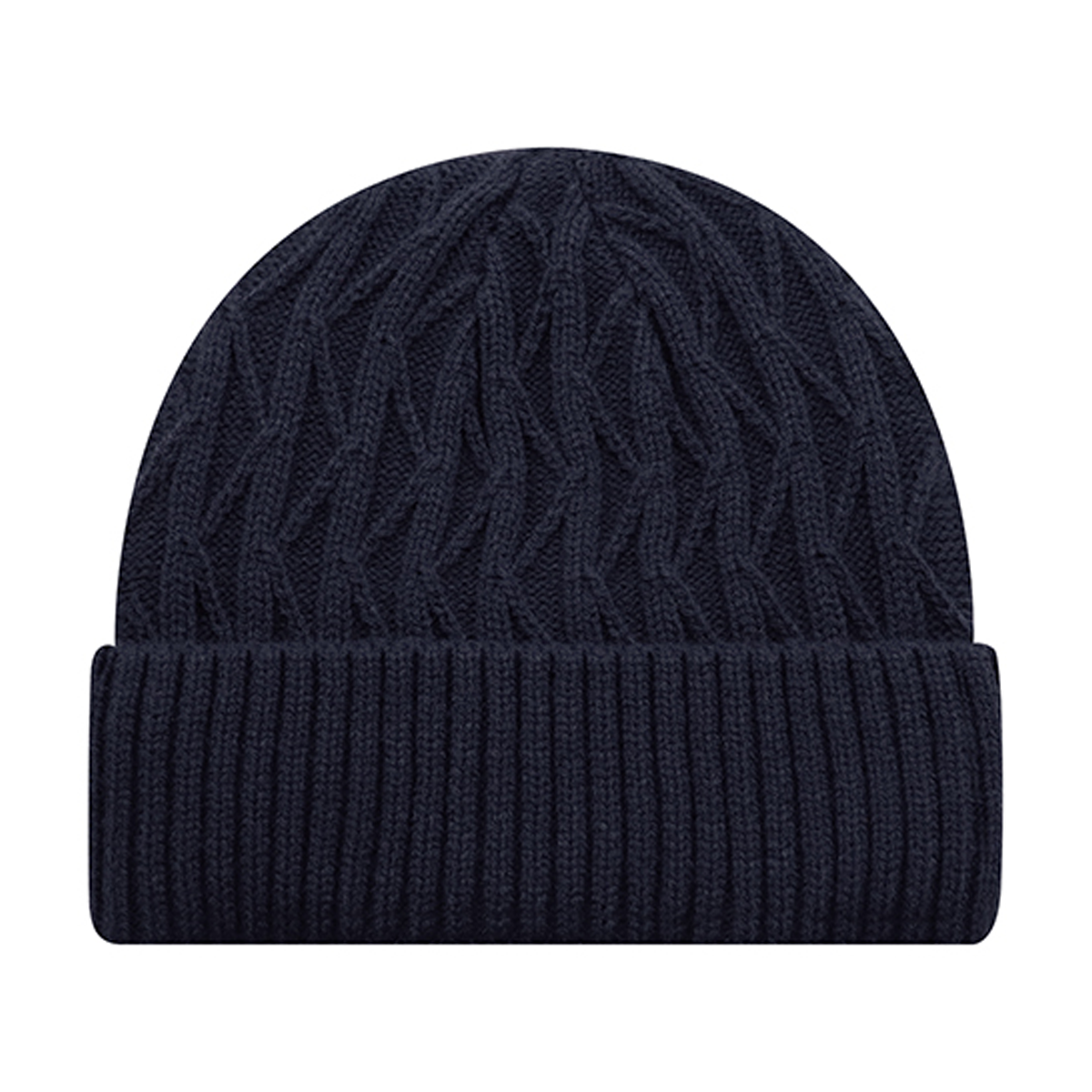AJM ACRYLIC FISHERMAN STYLE JACQUARD CABLE KNIT CUFFED TOQUE