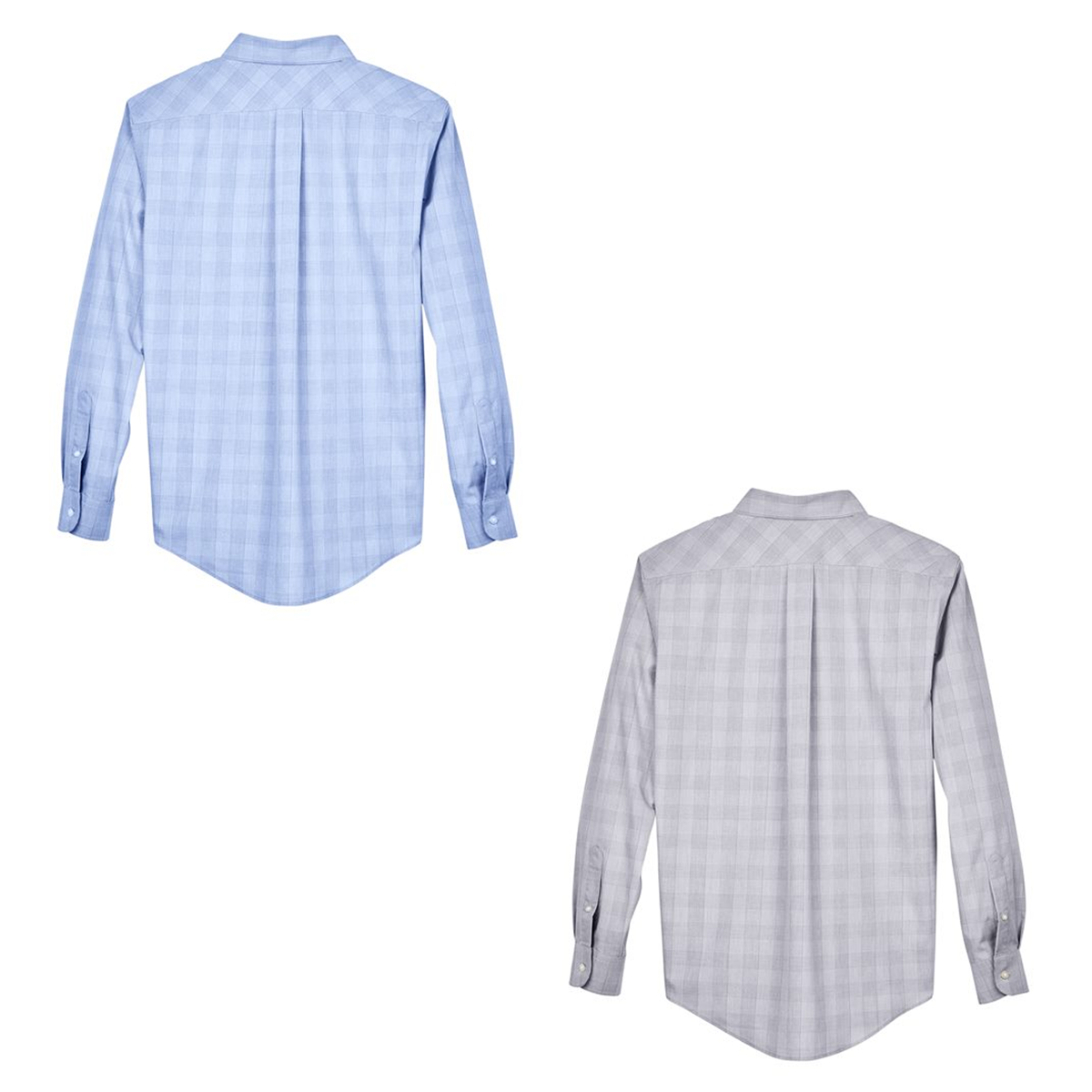 DEVON & JONES MEN'S CROWN COLLECTION GLEN PLAID WOVEN DRESS SHIRT