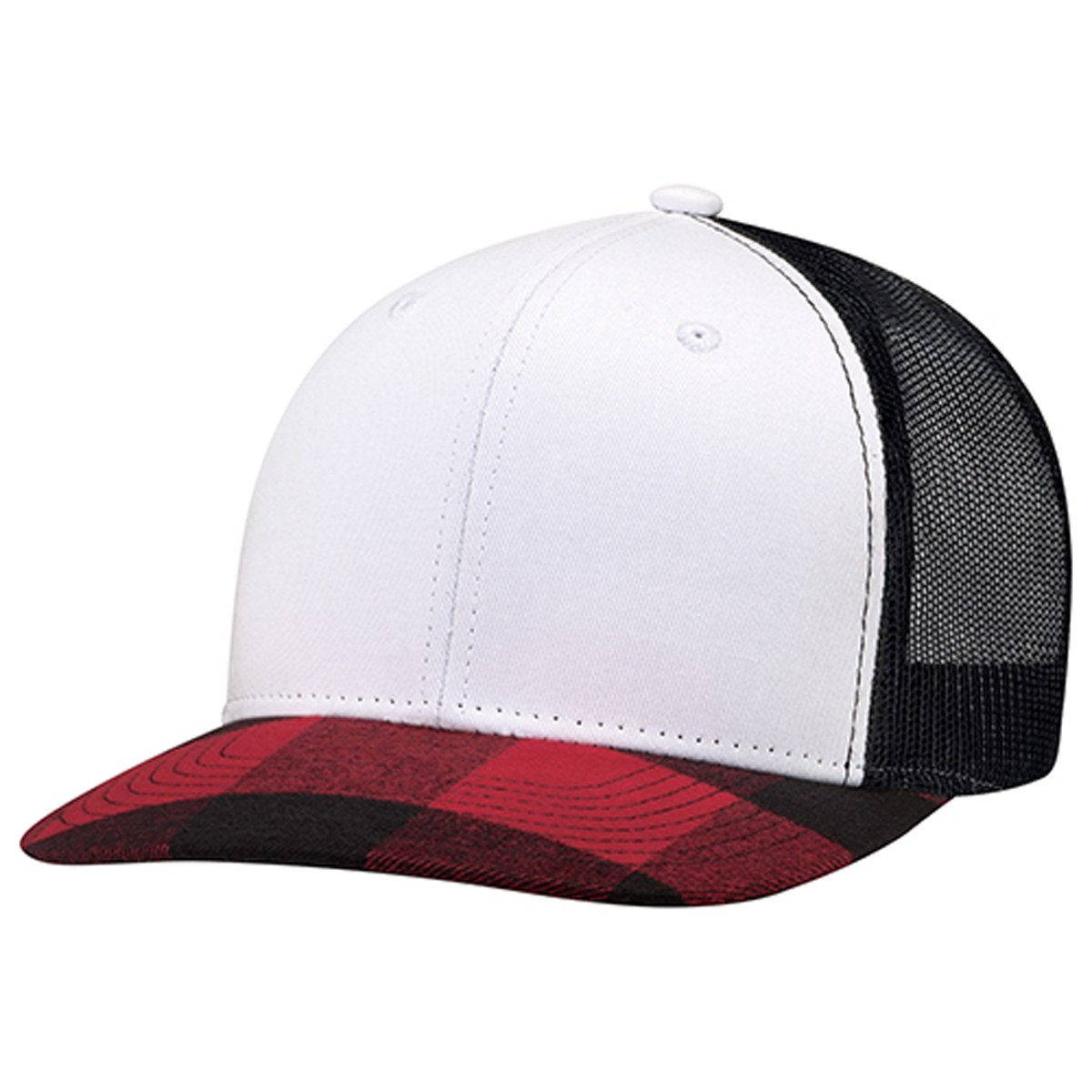 AJM 6-PANEL POLYCOTTON LUMBERJACK BILL ADJUSTABLE HAT