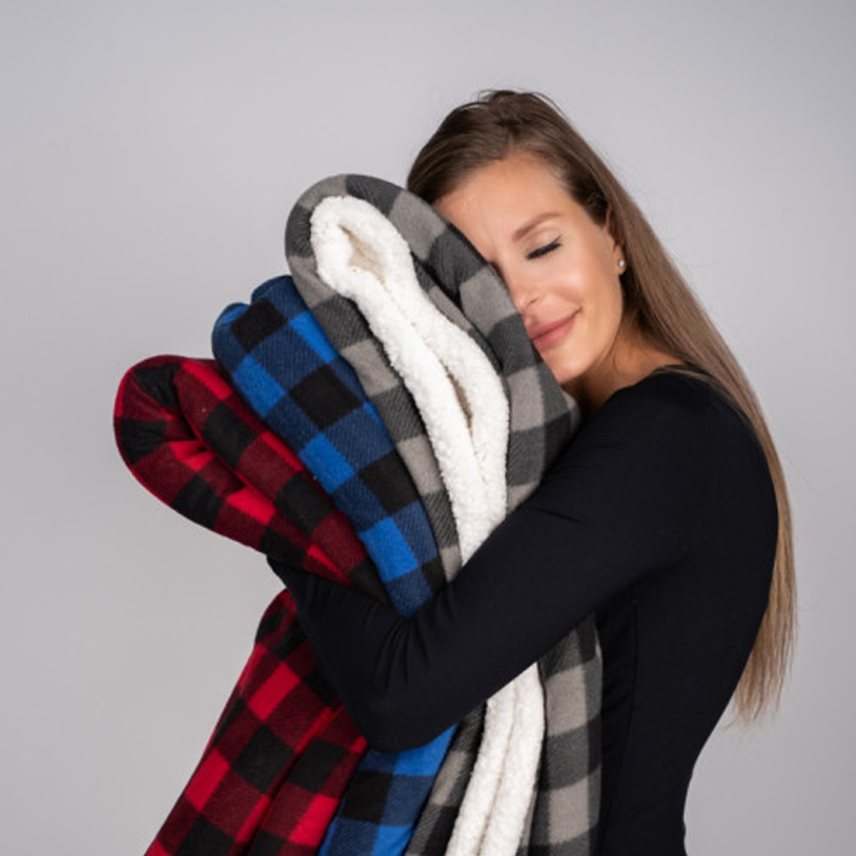 WHITERIDGE LUMBERJACK PLAID SHERPA THROW BLANKET