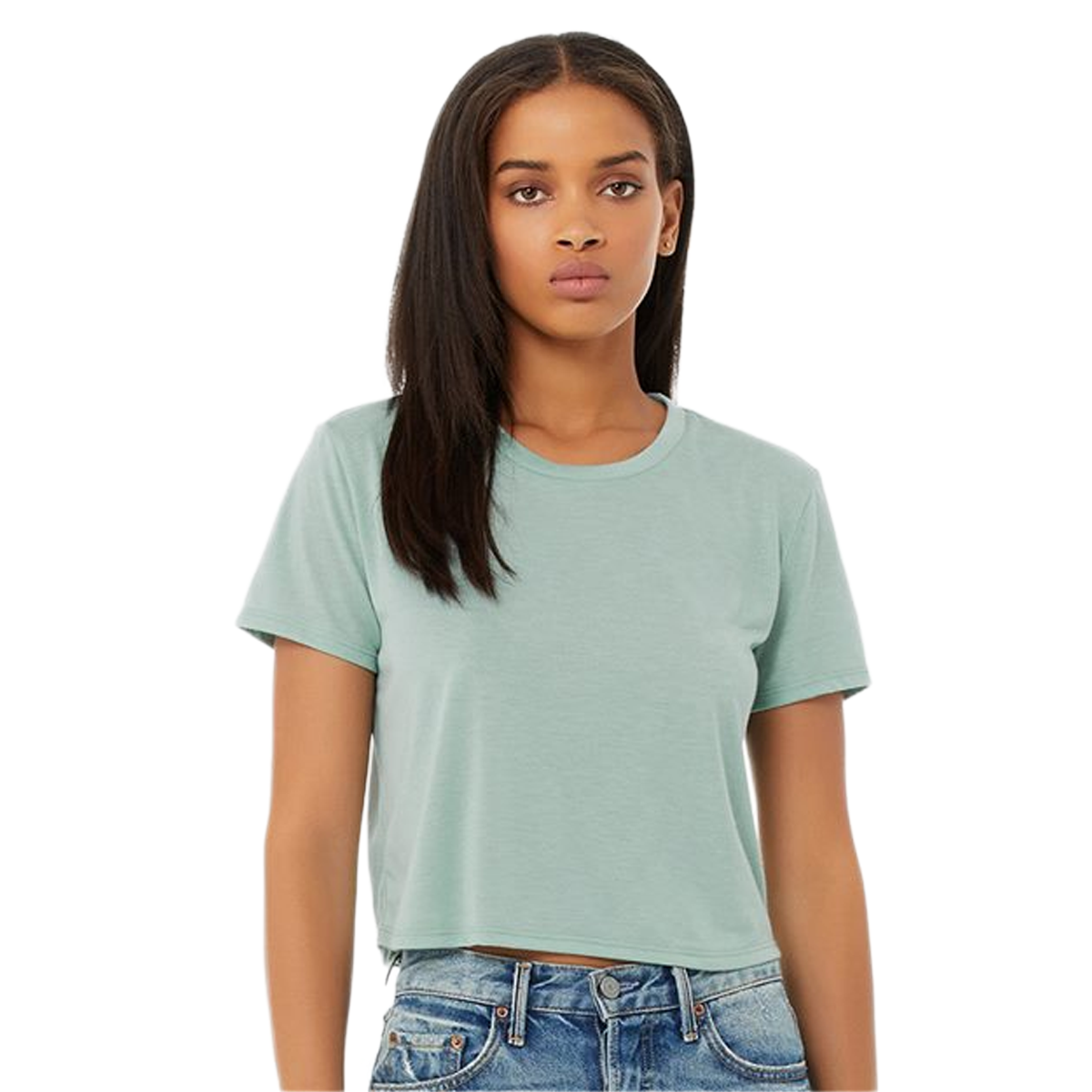 BELLA & CANVAS LADIES FLOWY CROP T-SHIRT