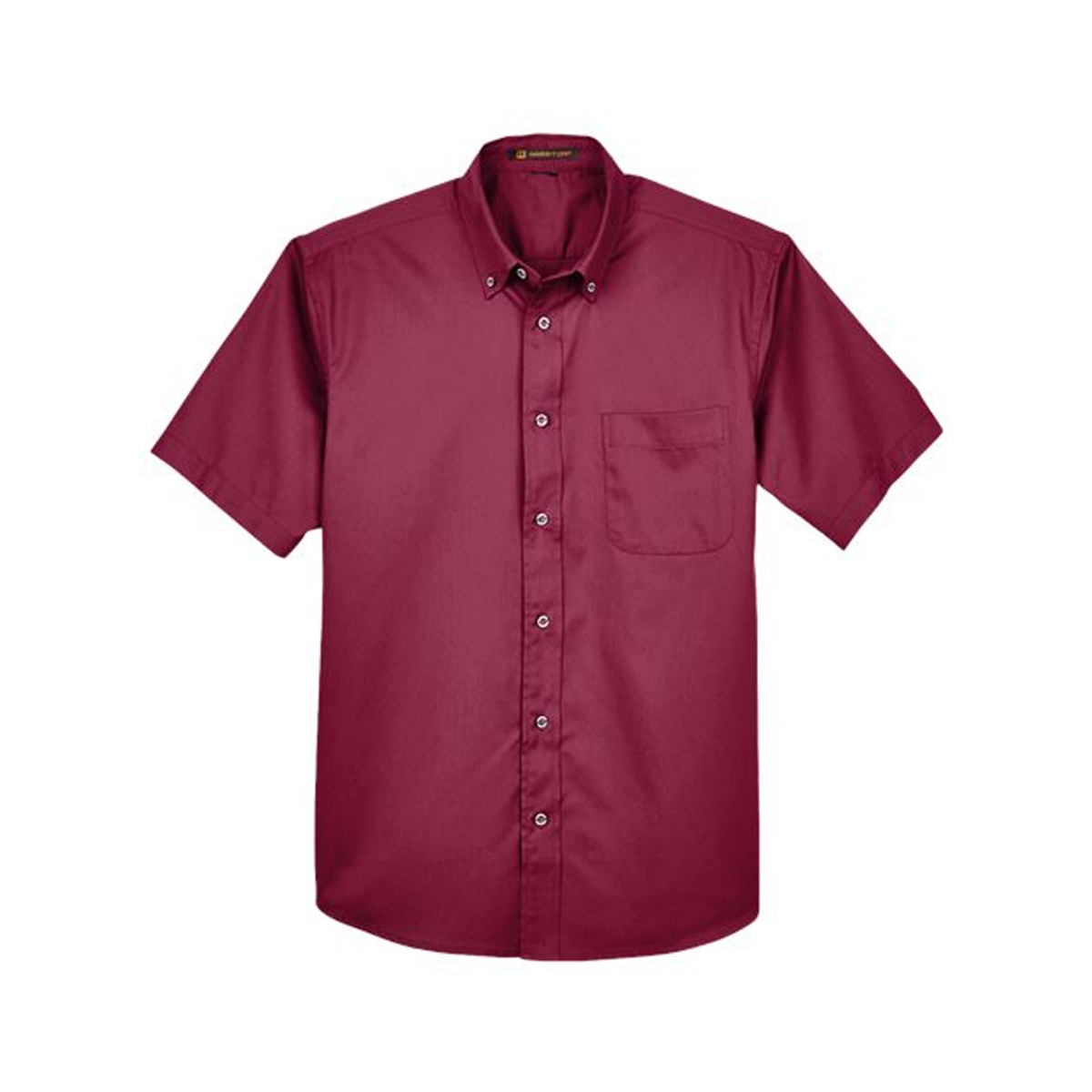 HARRITON MEN'S EASY BLEND SHORT SLEEVE TWILL DRESS SHIRT WITH STAIN RELEASE