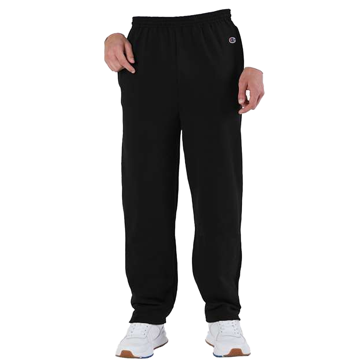 CHAMPION MEN'S POWERBLEND OPEN-BOTTOM POCKETED SWEATPANTS