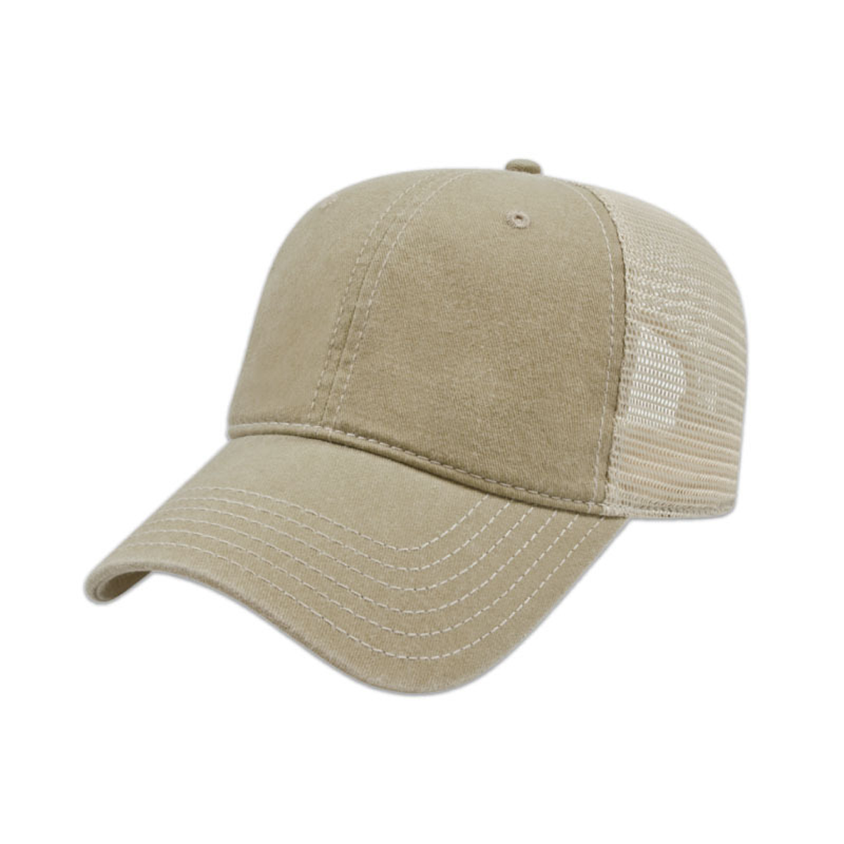 CAP AMERICA LOW PROFILE UNSTRUCTURED WASHED MESH TRUCKER HAT