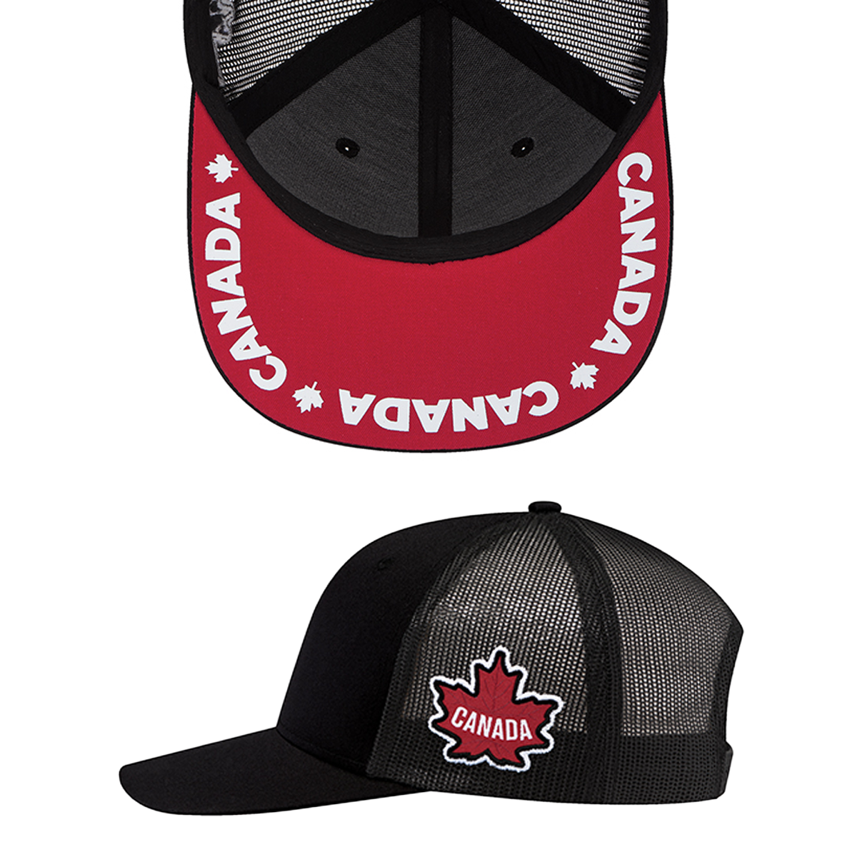 AJM 6-PANEL CANADA UNDER BRIM AND MAPLE LEAF PATCH HAT