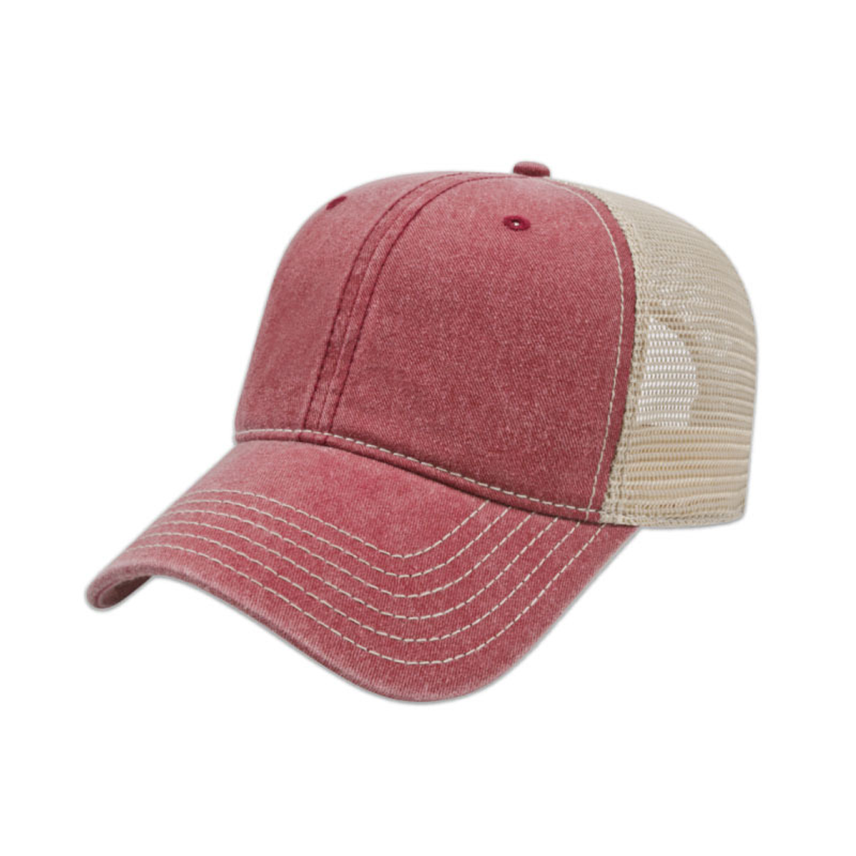 CAP AMERICA LOW PROFILE UNSTRUCTURED WASHED MESH TRUCKER HAT