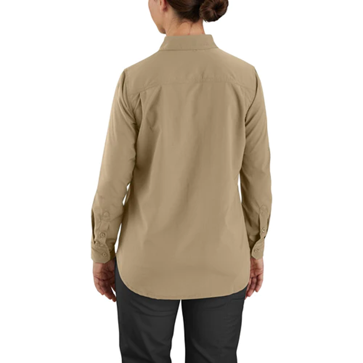 CARHARTT LADIES FORCE RELAXED FIT LIGHTWEIGHT LONG-SLEEVE BUTTON DOWN SHIRT