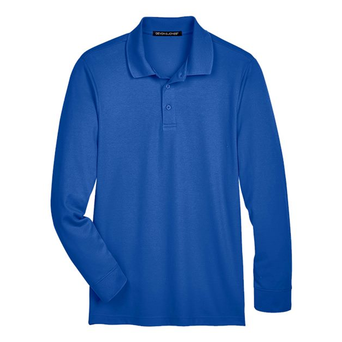 DEVON & JONES MEN'S CROWNLUX PERFORMANCE PLAITED LONG SLEEVE POLO