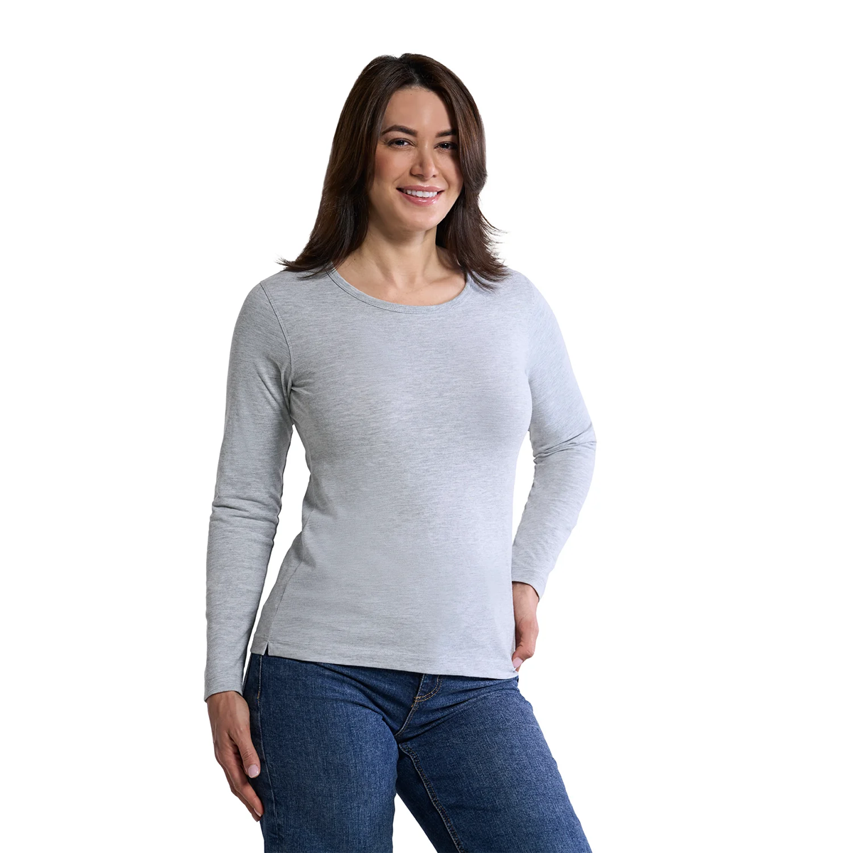 CANADA SPORTSWEAR LADIES RIVERSIDE COTTON-POLY LONG SLEEVE CREWNECK SHIRT