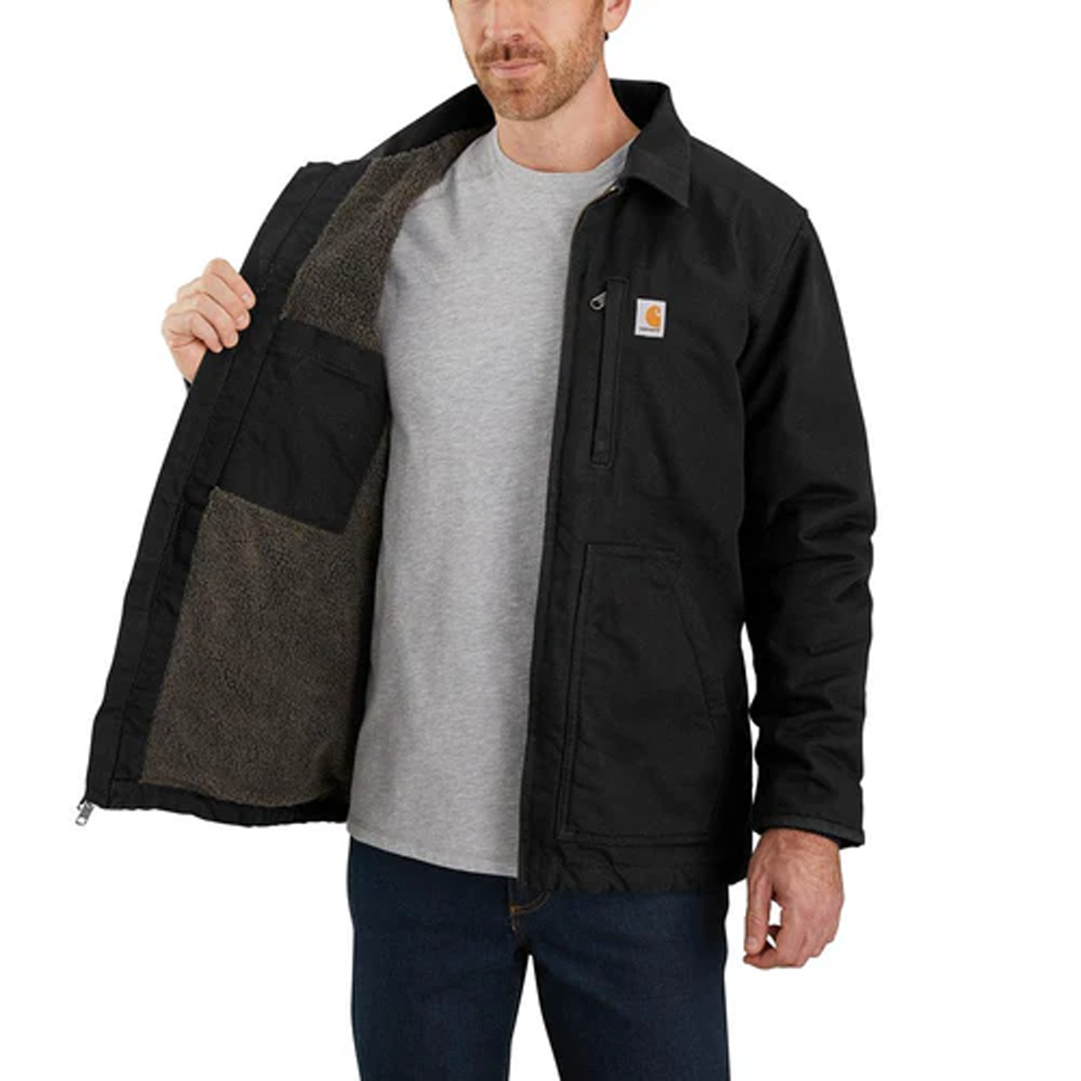 CARHARTT ADULT LOOSE FIT WASHED DUCK SHERPA LINED COAT