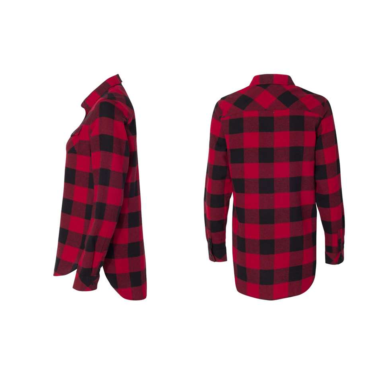 BURNSIDE LADIES YARN-DYED LONG-SLEEVE FLANNEL SHIRT