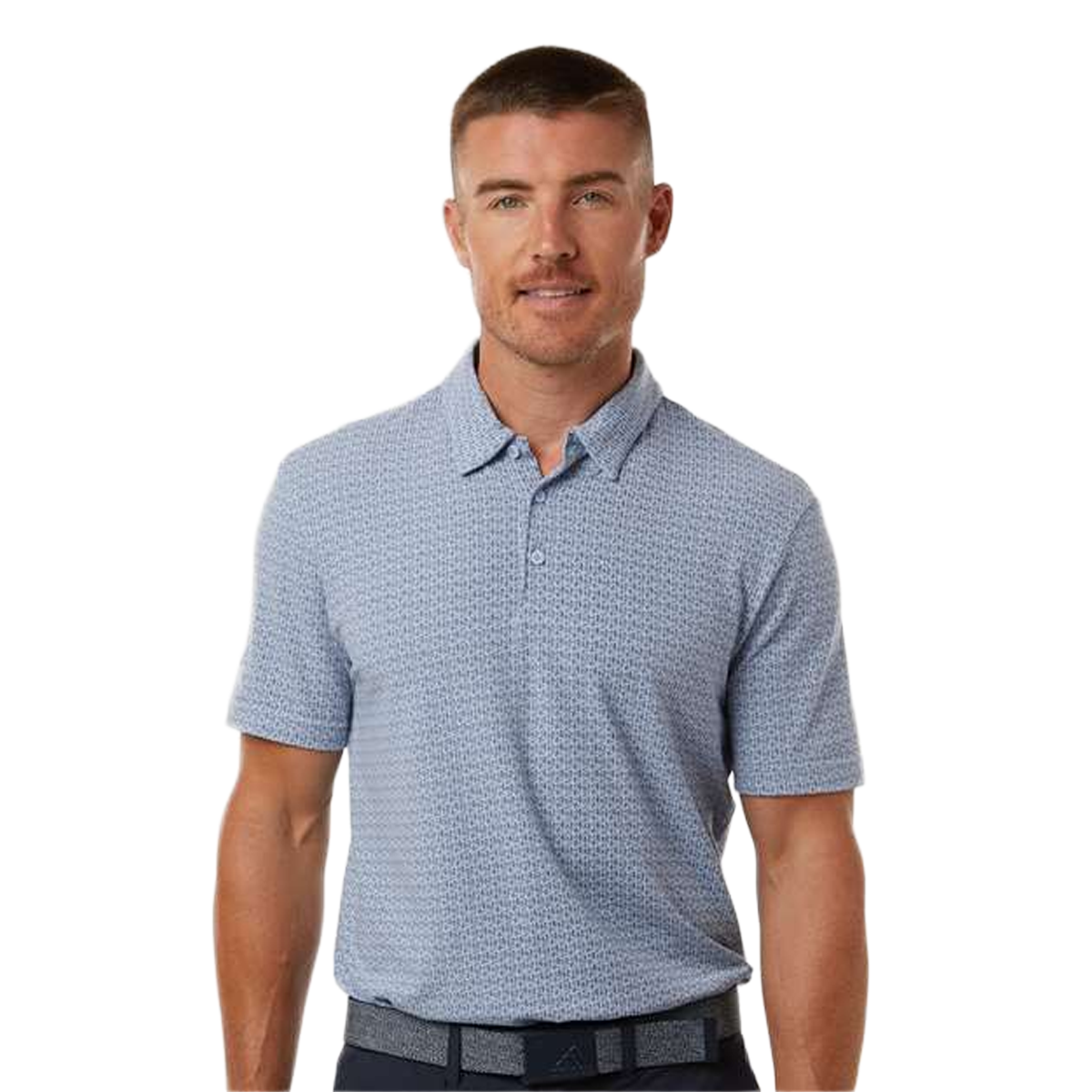 ADIDAS MEN'S BLENDED PRINTED POLO SHIRT