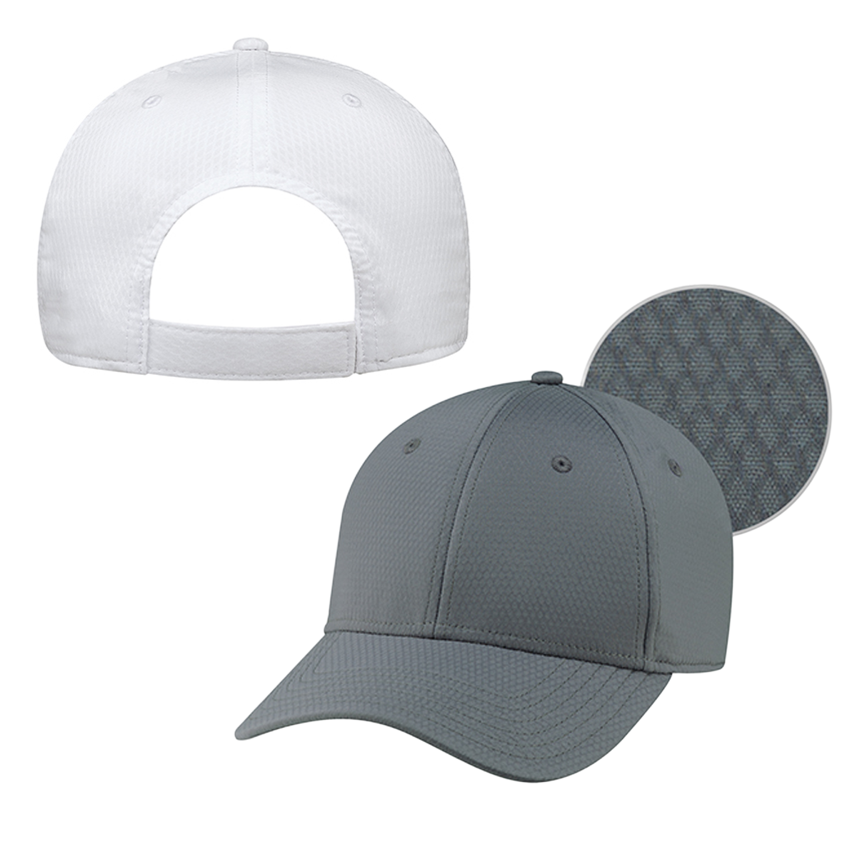 AJM POLY DIAMOND 6-PANEL VELCRO BACK STRAP HAT