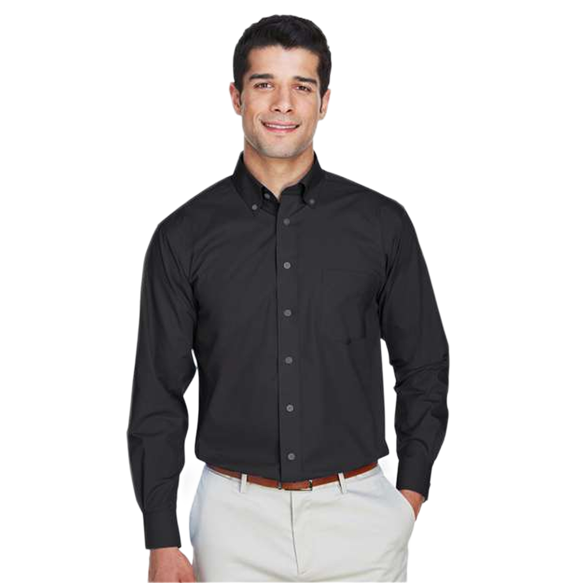 DEVON & JONES MEN'S CROWN COLLECTION BROADCLOTH WOVEN DRESS SHIRT