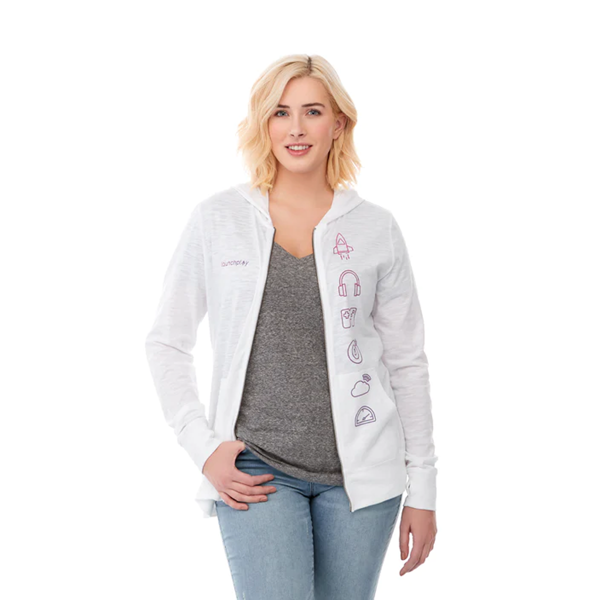 TRIMARK LADIES GARNER KNIT FULL-ZIP HOODIE