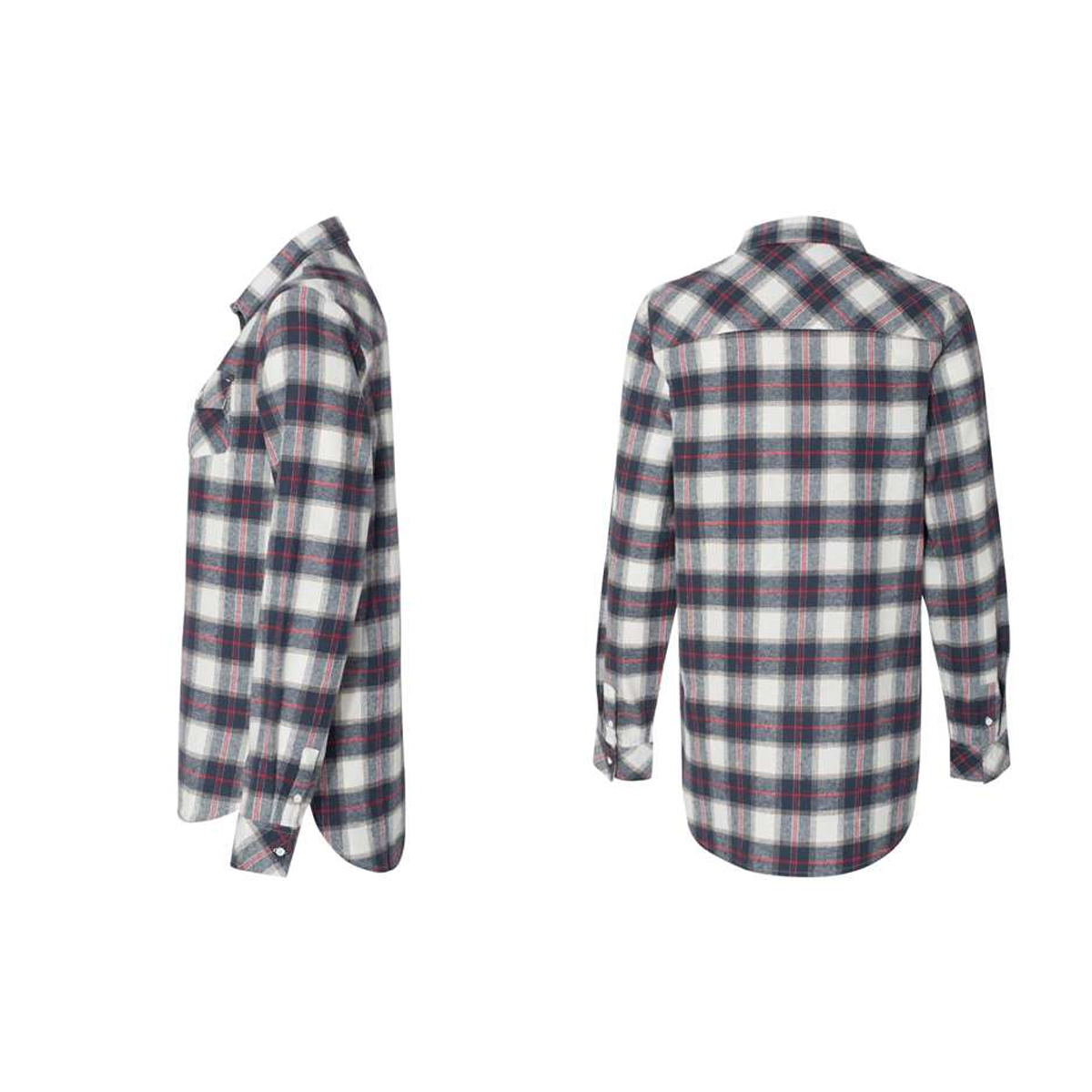 BURNSIDE LADIES YARN-DYED LONG-SLEEVE FLANNEL SHIRT