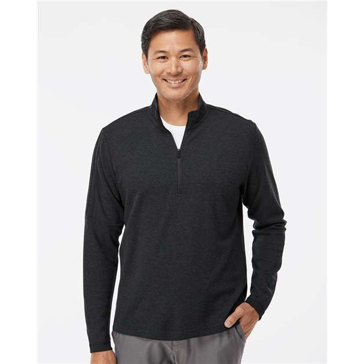 ADIDAS 3-STRIPES QUARTER-ZIP SWEATER