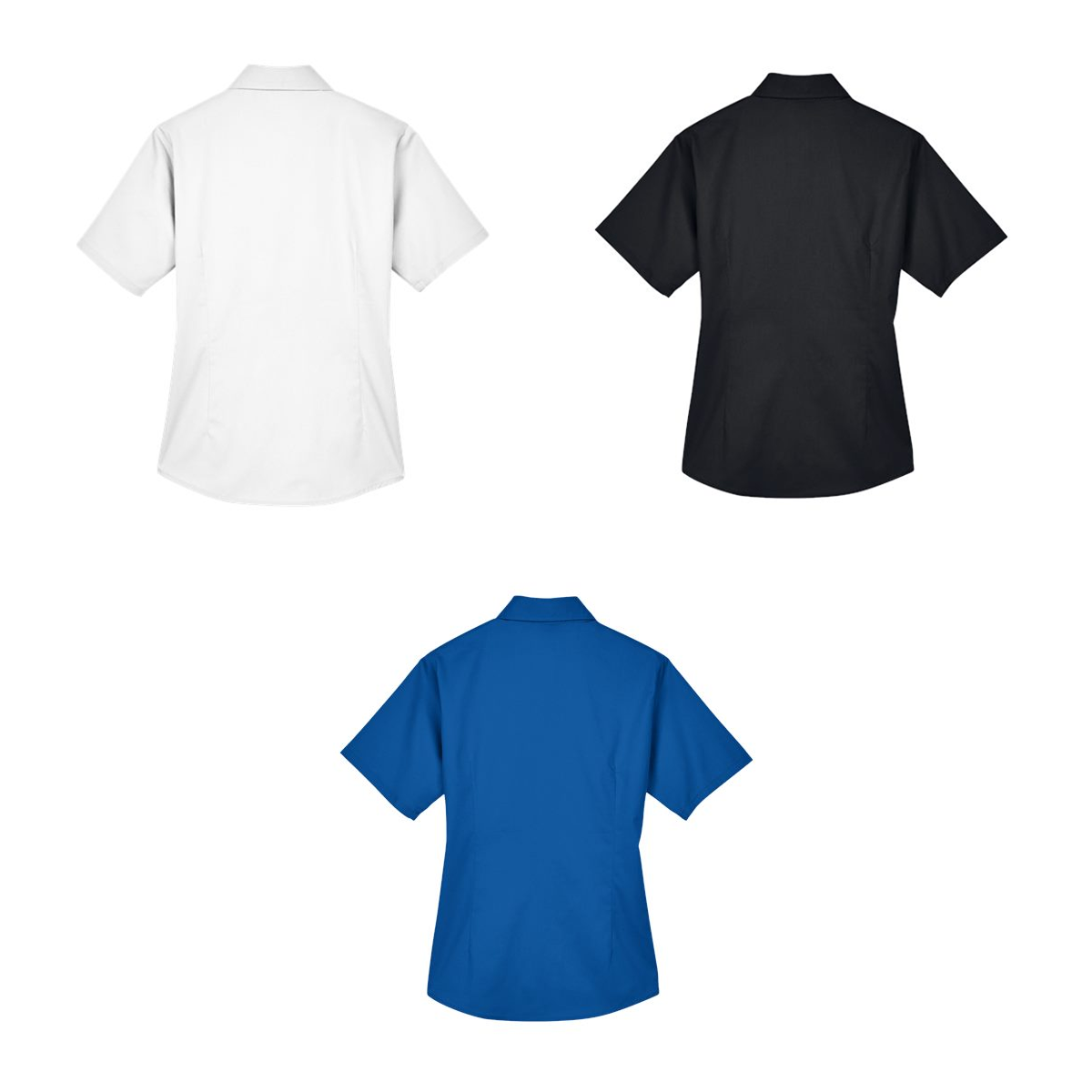 HARRITON LADIES EASY BLEND SHORT SLEEVE TWILL DRESS SHIRT WITH STAIN RELEASE