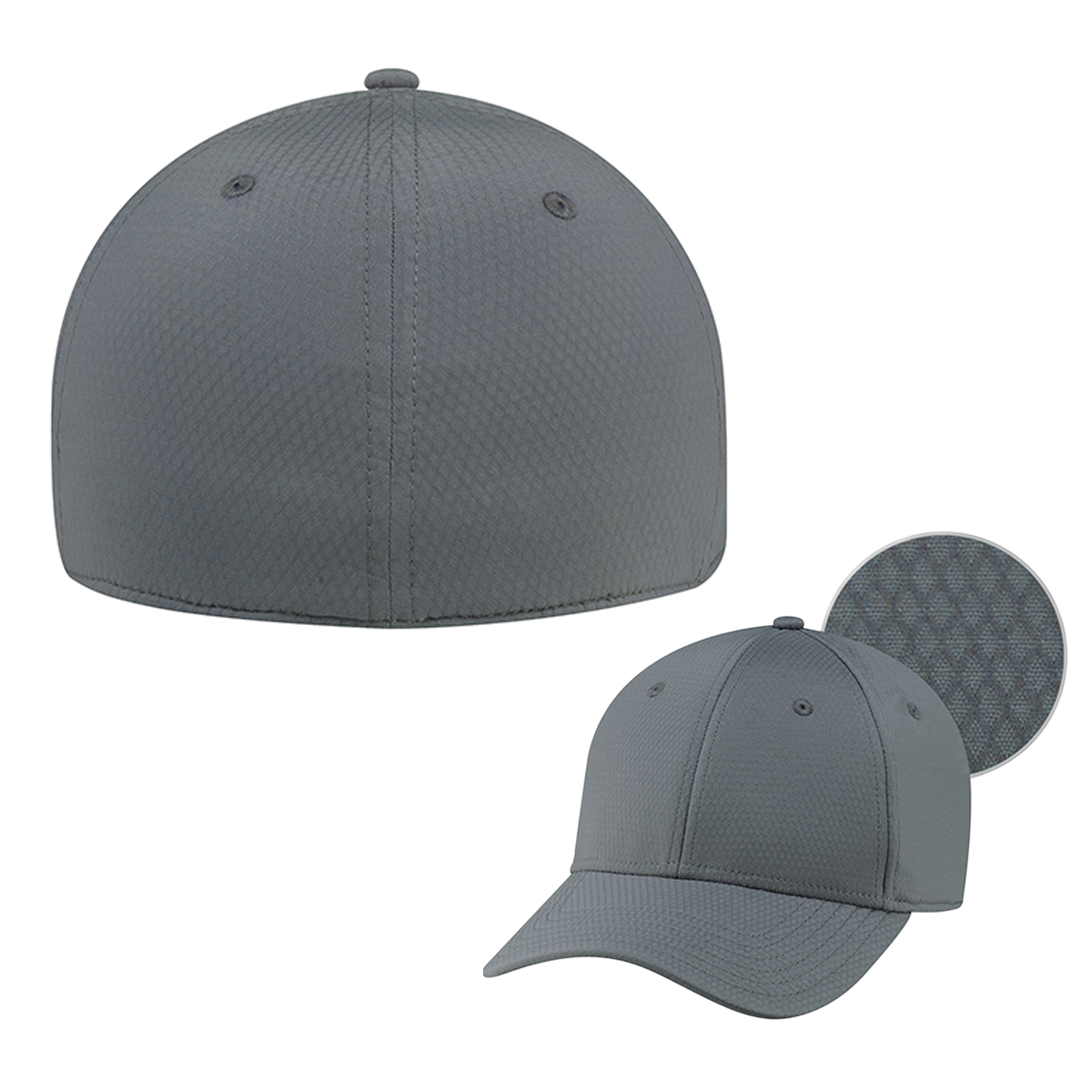 AJM POLY DIAMOND 6-PANEL FITTED HAT