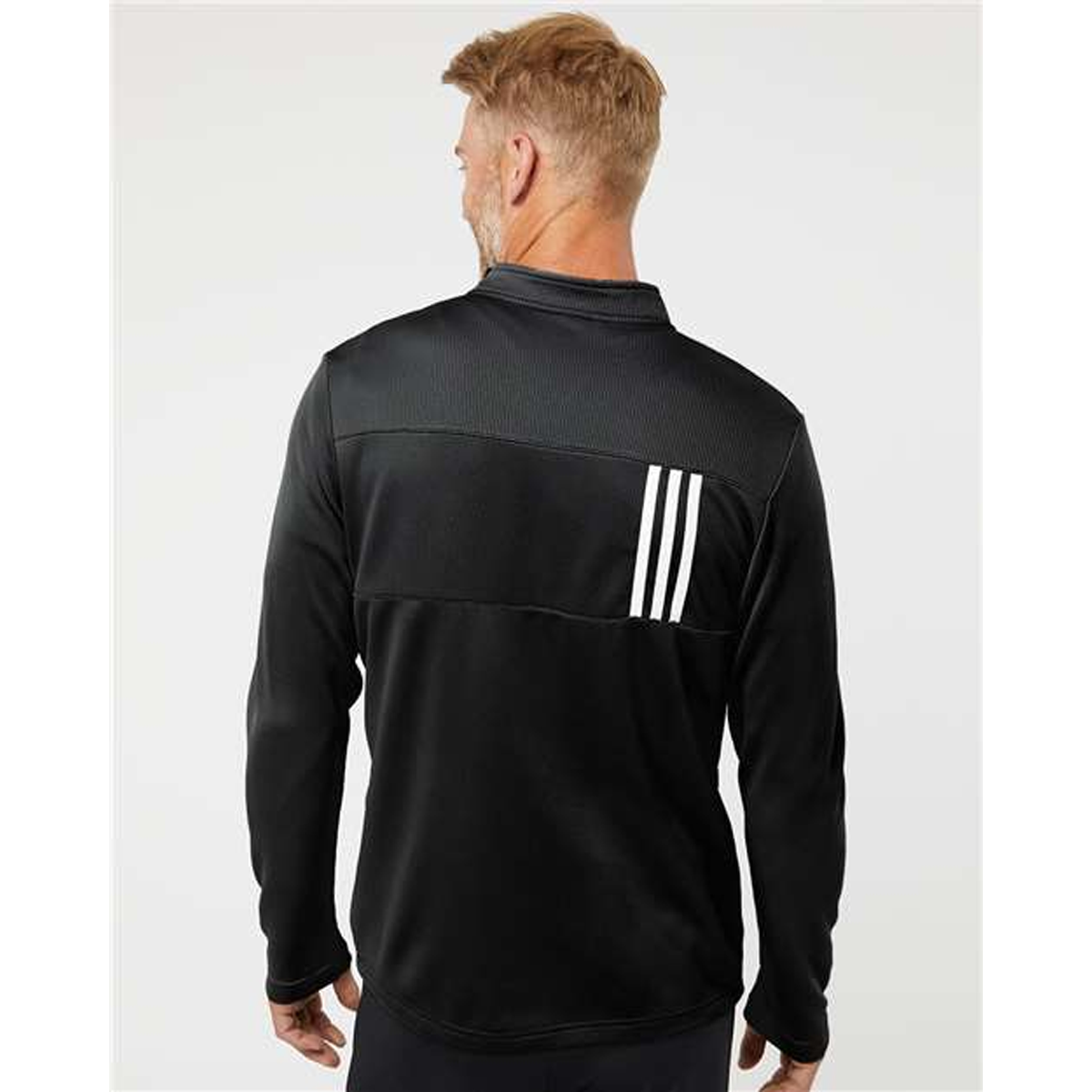 ADIDAS MEN'S 3-STRIPES DOUBLE KNIT QUARTER-ZIP