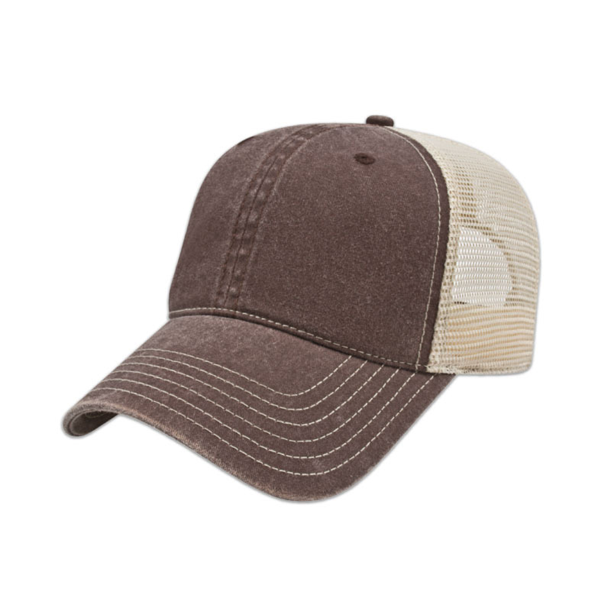 CAP AMERICA LOW PROFILE UNSTRUCTURED WASHED MESH TRUCKER HAT