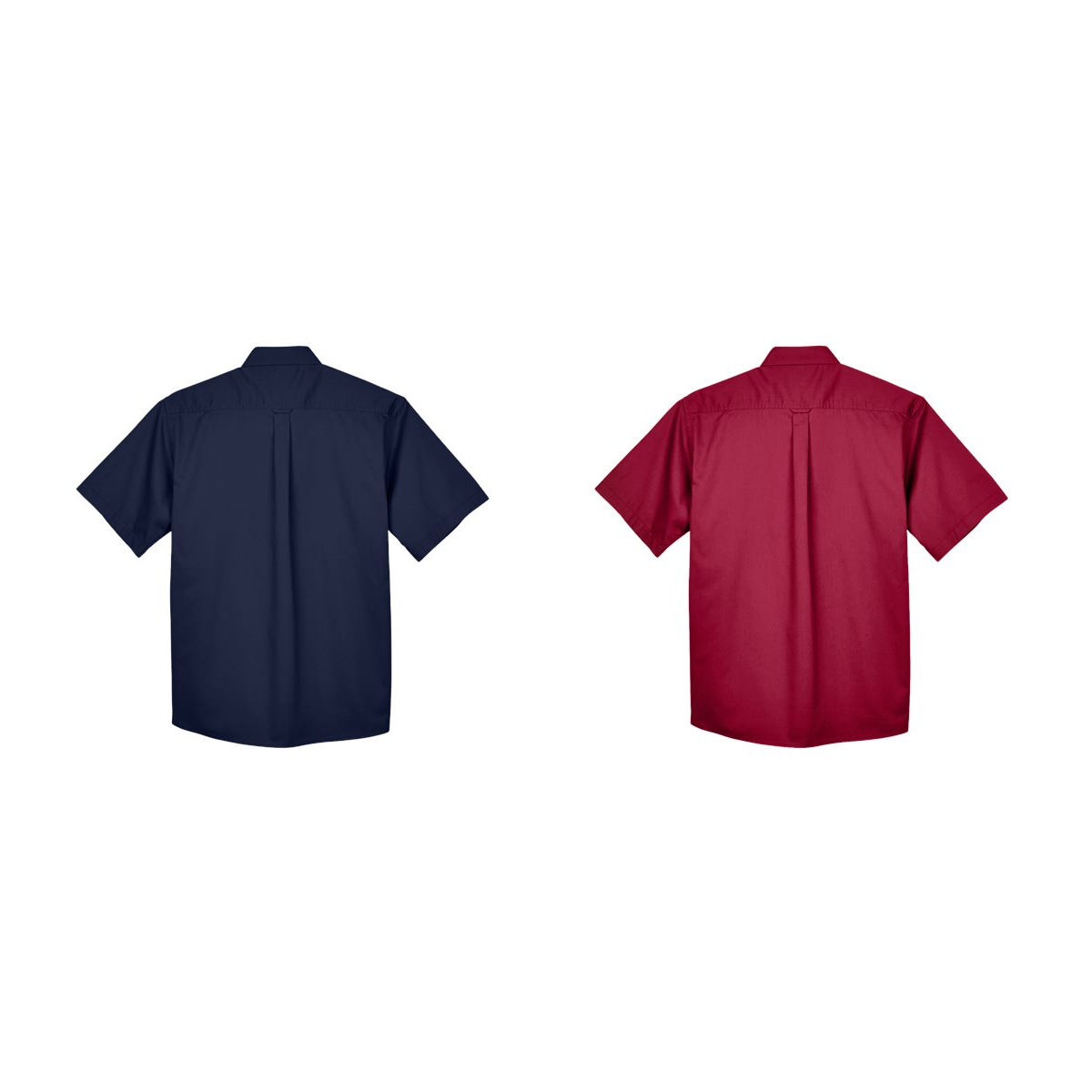 HARRITON MEN'S EASY BLEND SHORT SLEEVE TWILL DRESS SHIRT WITH STAIN RELEASE