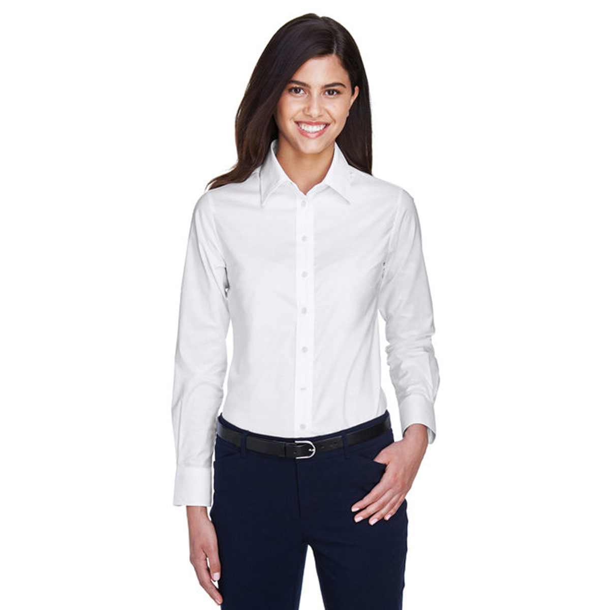 HARRITON LADIES LONG SLEEVE OXFORD DRESS SHIRT