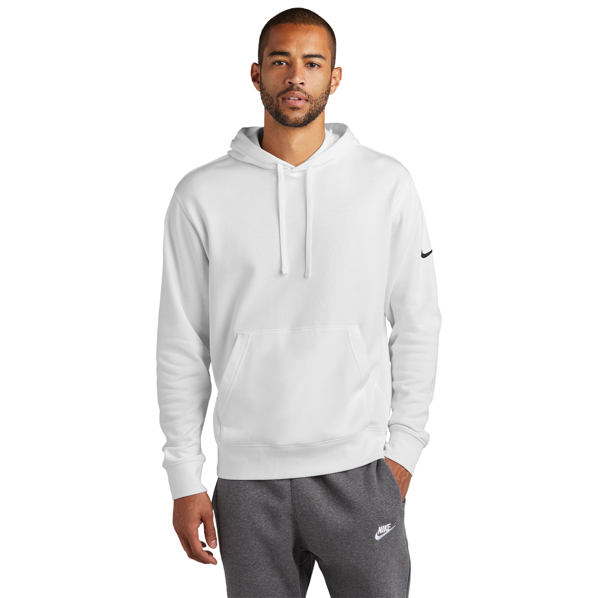 NIKE MEN'S FLEECE SLEEVE SWOOSH PULLOVER HOODIE