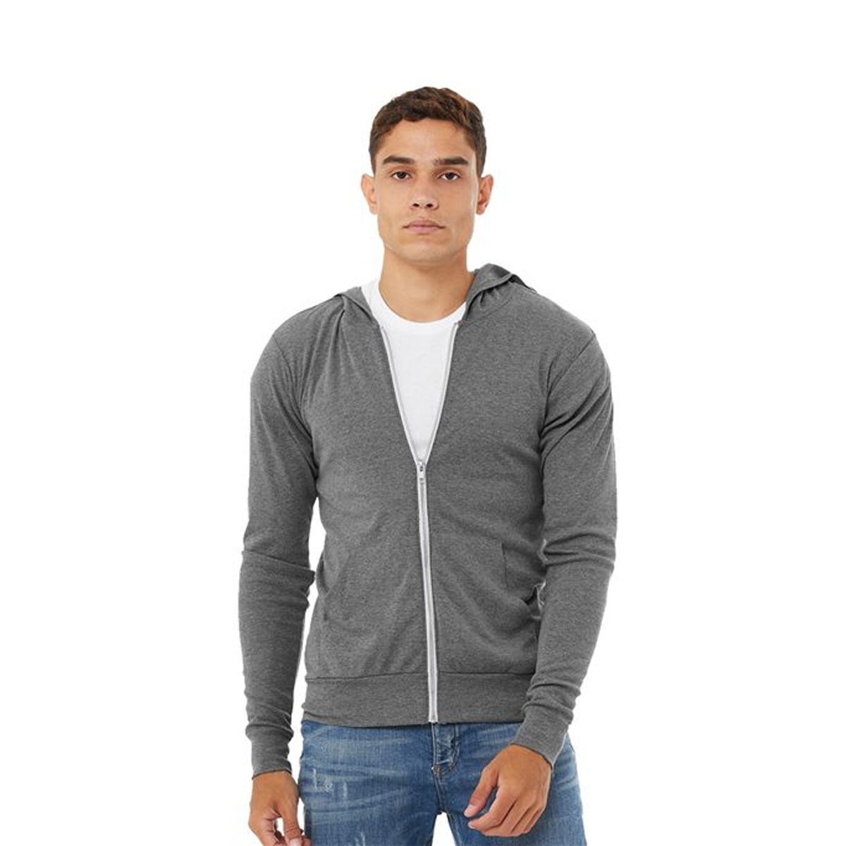 BELLA + CANVAS ADULT TRIBLEND LIGHTWEIGHT FULL-ZIP HOODIE