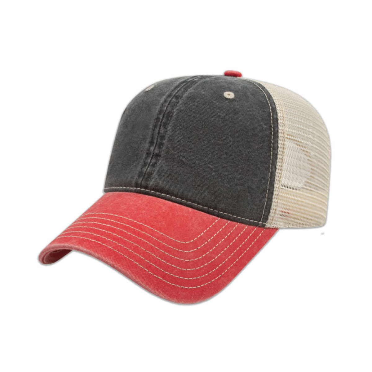 CAP AMERICA LOW PROFILE UNSTRUCTURED WASHED MESH TRUCKER HAT