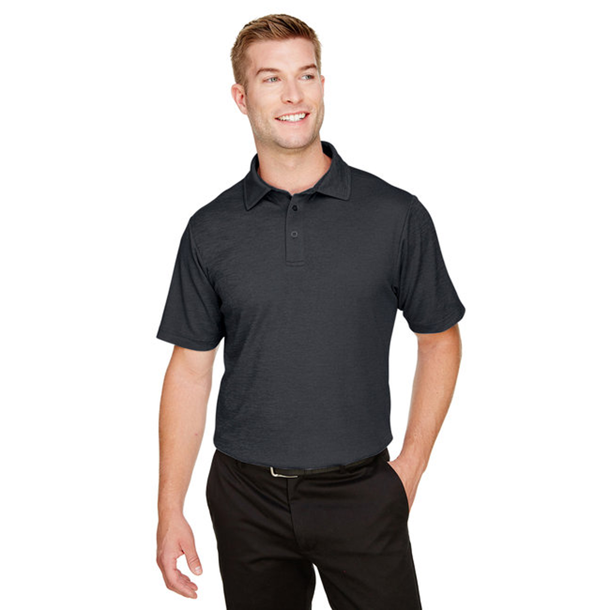 DEVON & JONES MEN'S CROWLUX ADDRESS MELANGE POLO